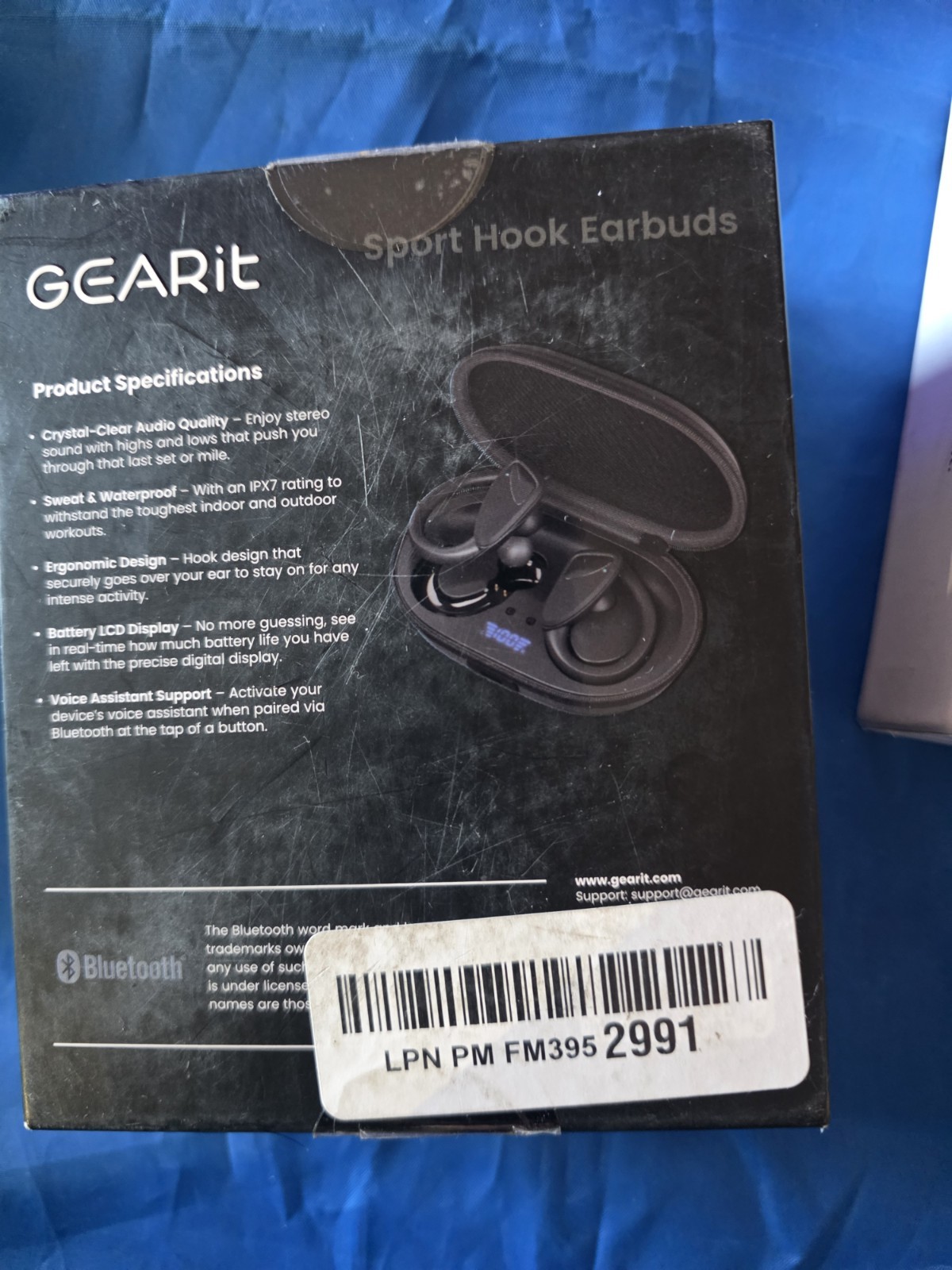 GEARit Sport Hook Wireless Earbuds Waterproof IPX7 Bluetooth 5.4 Zipper Case