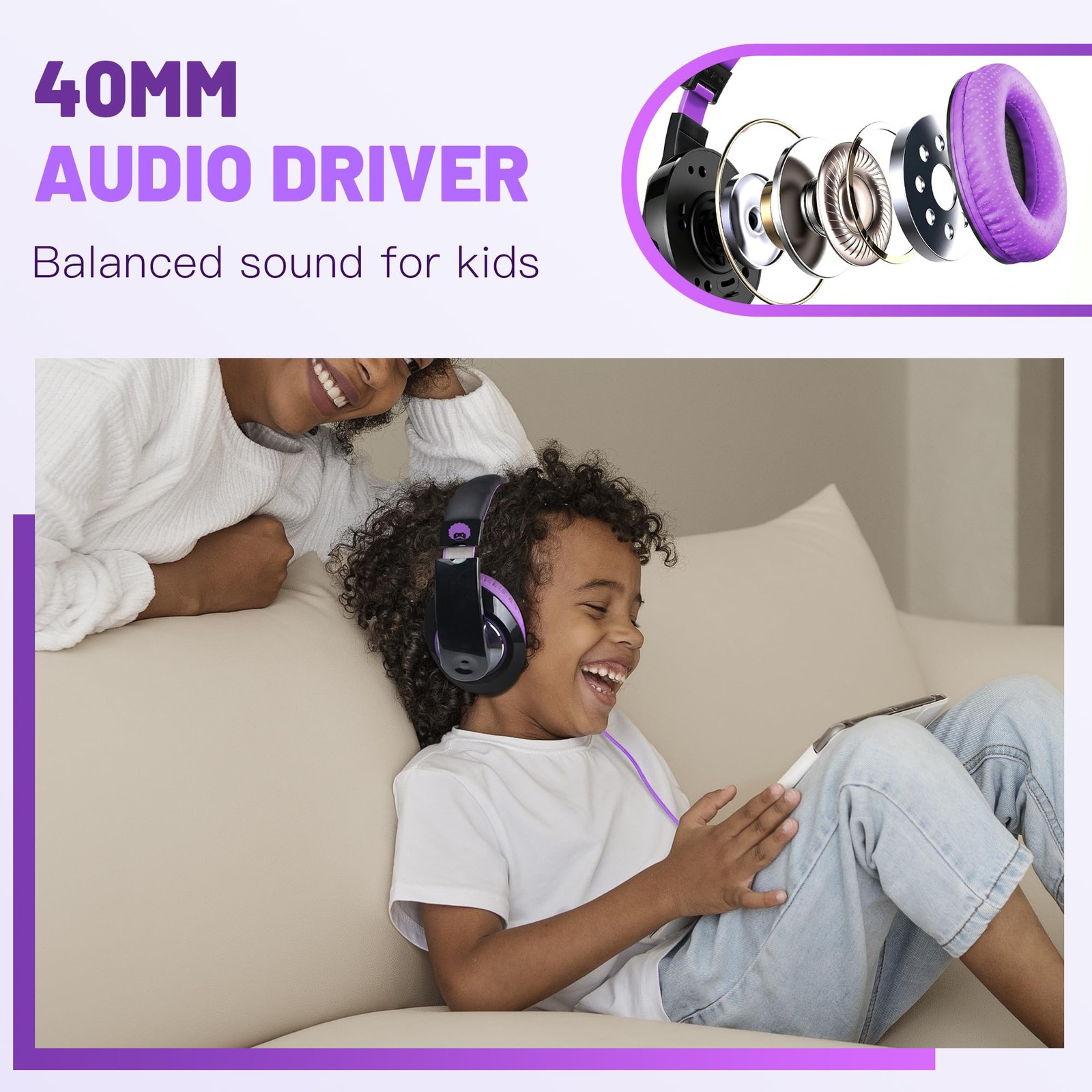 Comfort Headphones for , Lightweight Foldable Portable Childs Boys Girls Teen…