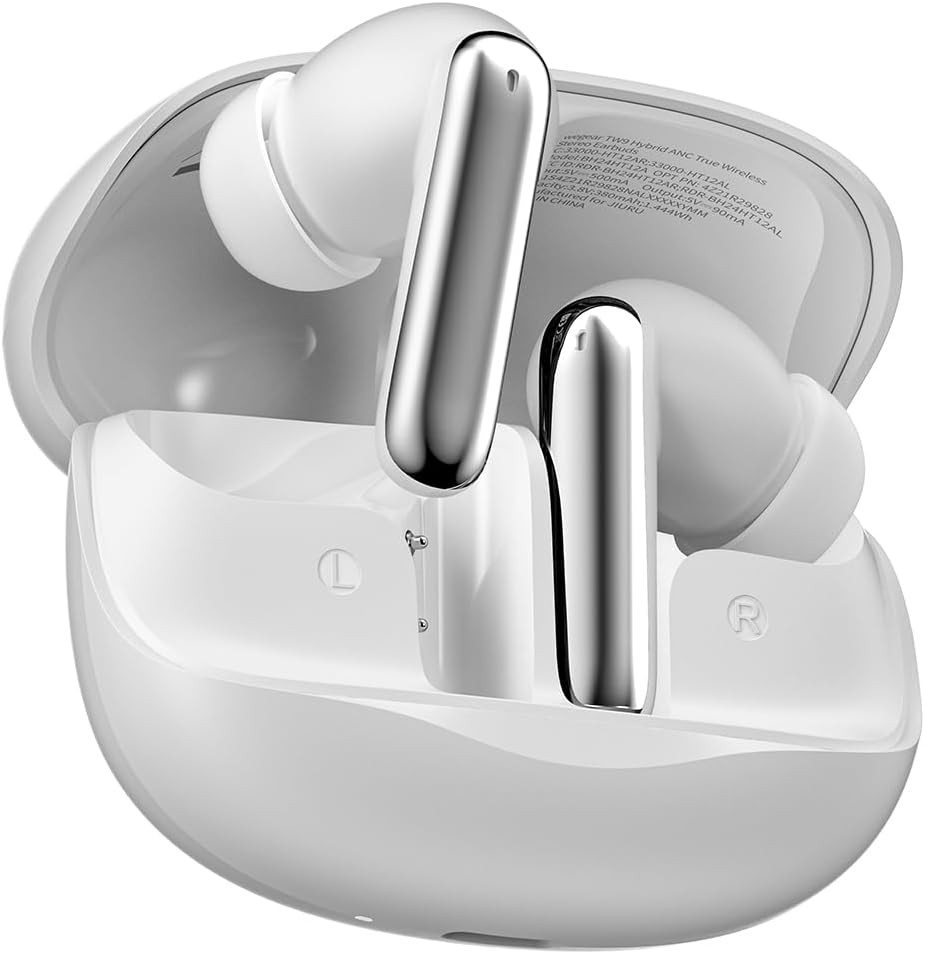 Hybrid Active Noise Cancelling Wireless Earbuds, 6 Mics AI Clear Calls, 12Mm Dri