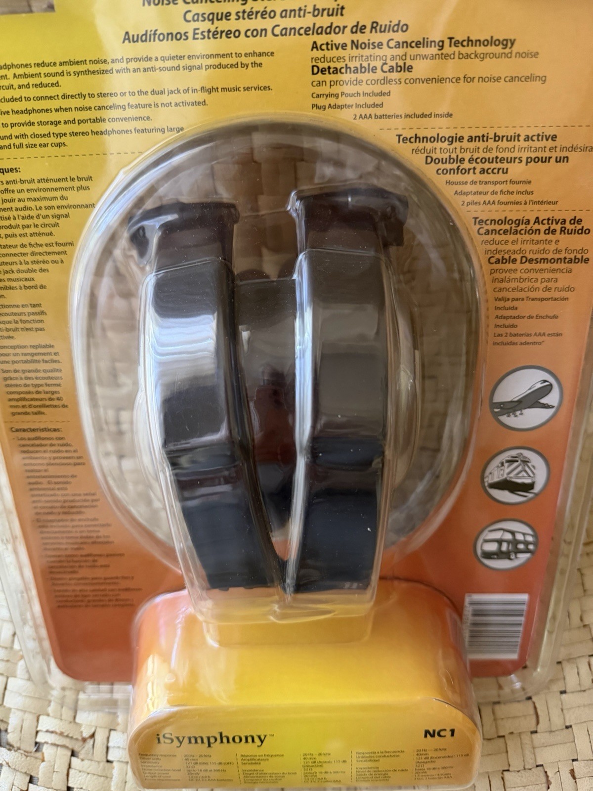 ISymphony NCI Noise Canceling Stereo Headphone – Detachable Cable & Airplane