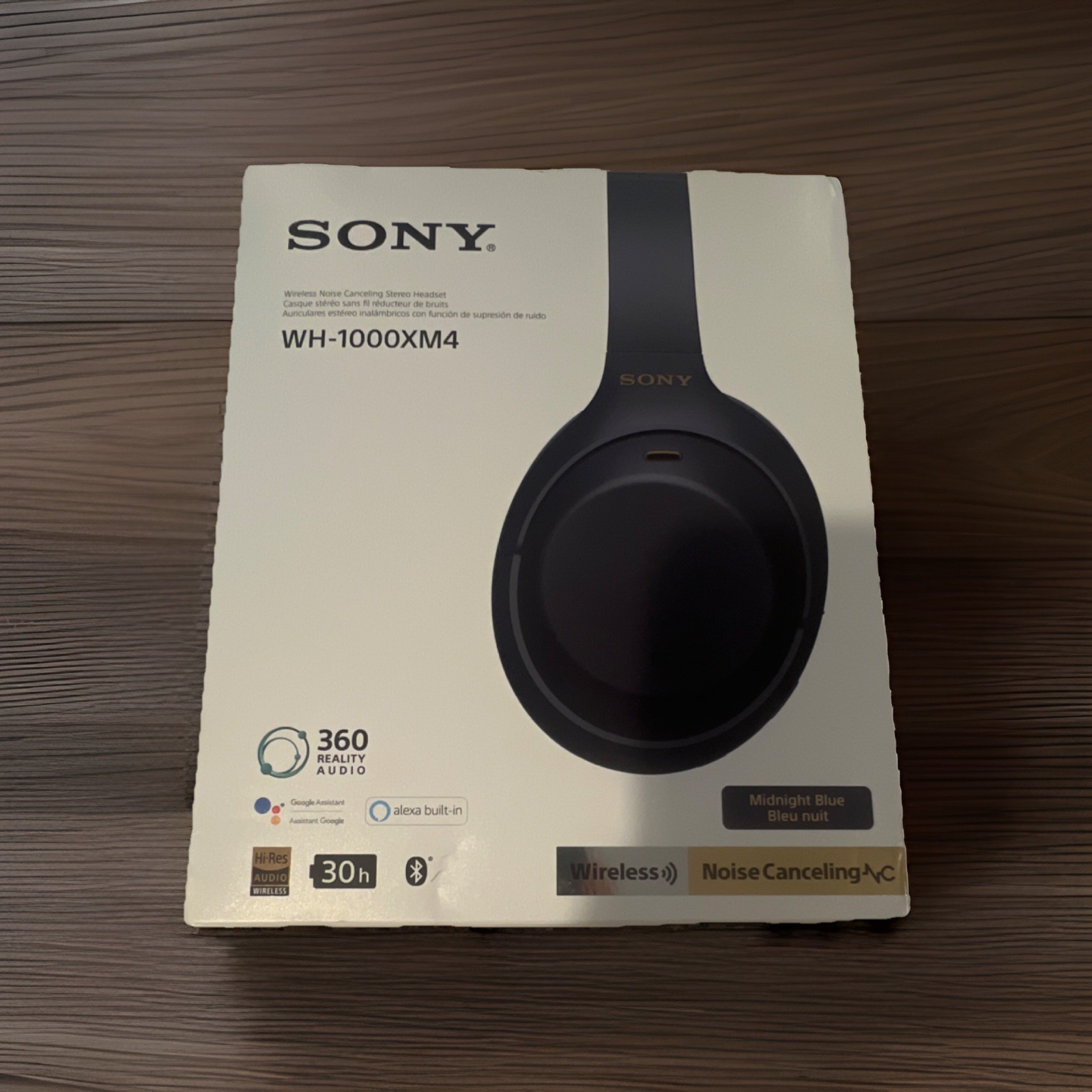 Sony WH-1000XM4 Midnight Blue Wireless Noise Canceling Headphones 40mm Bluetooth