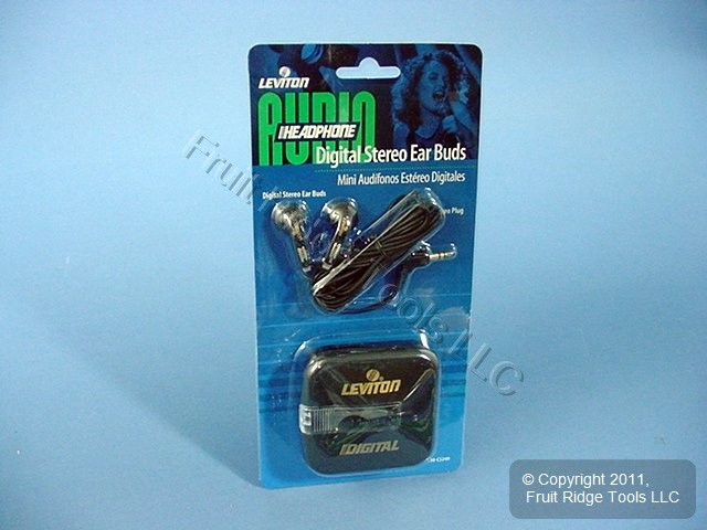 Leviton Digital Stereo Headphones Ear Buds w/Case C5249