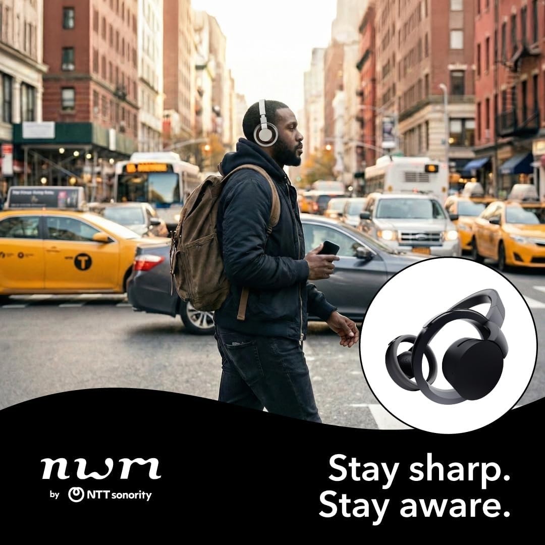 nwm ONE Wireless Open-Ear Headphones | Prevents Sound Leakage with PSZ-Dark Gray