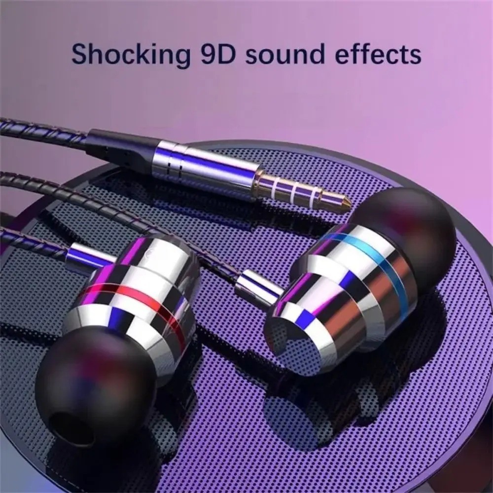Headphones 3.5mm Wired HiFi Stereo Earbuds With Mic Super Bass