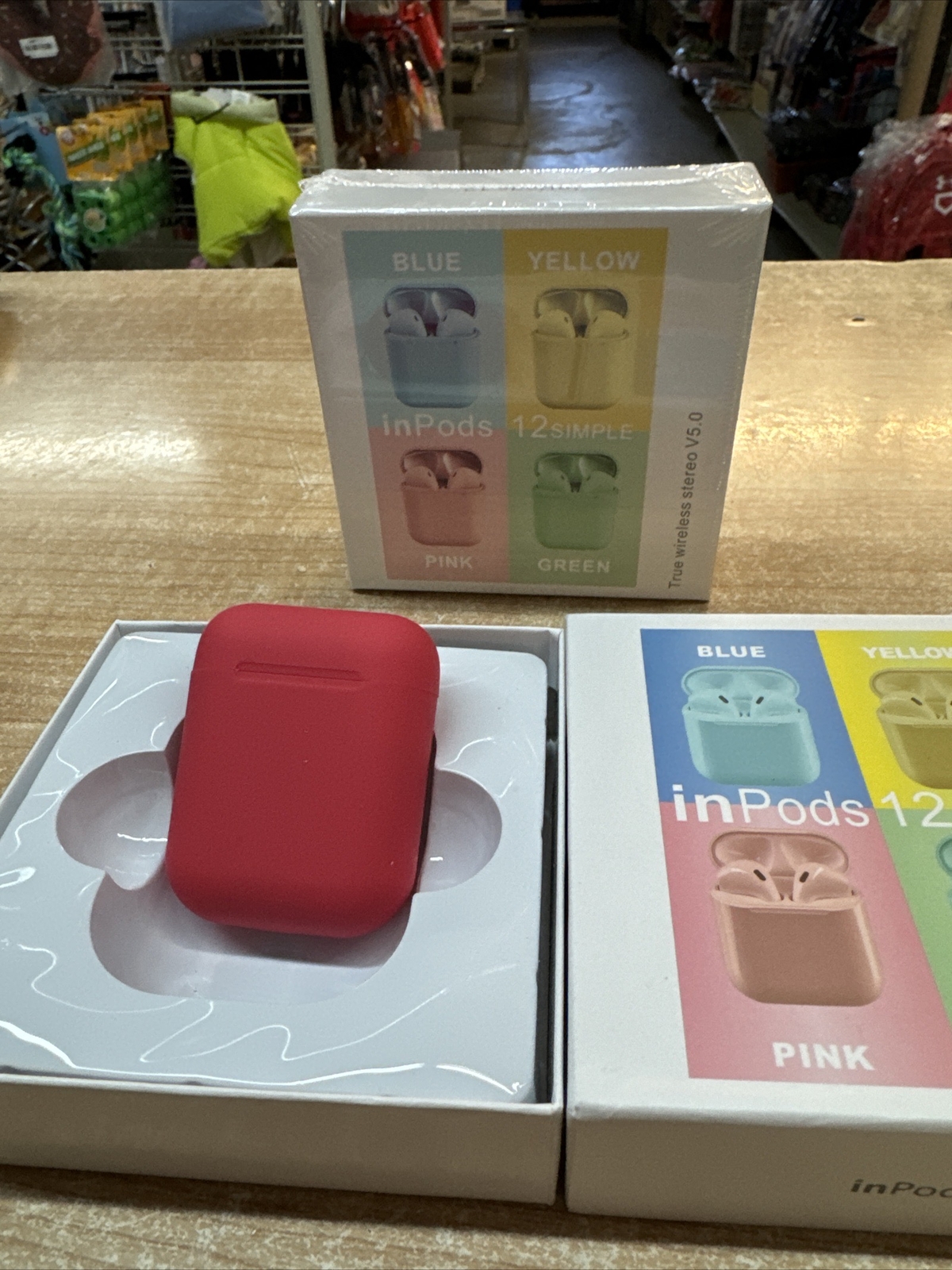inPods 12 True Wireless Stereo V5.0 Earbuds -RED/DARK PINK NEW FREE SHIPPING!!