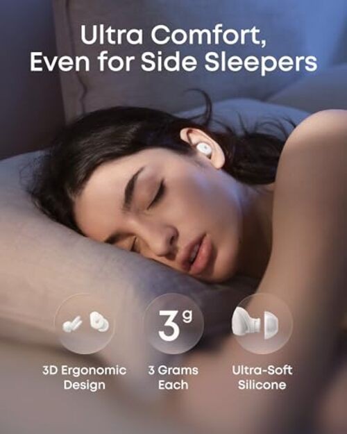Soundcore Sleep A30 Special by Anker, Sleep Earbuds, ANC, Passive Lunar White