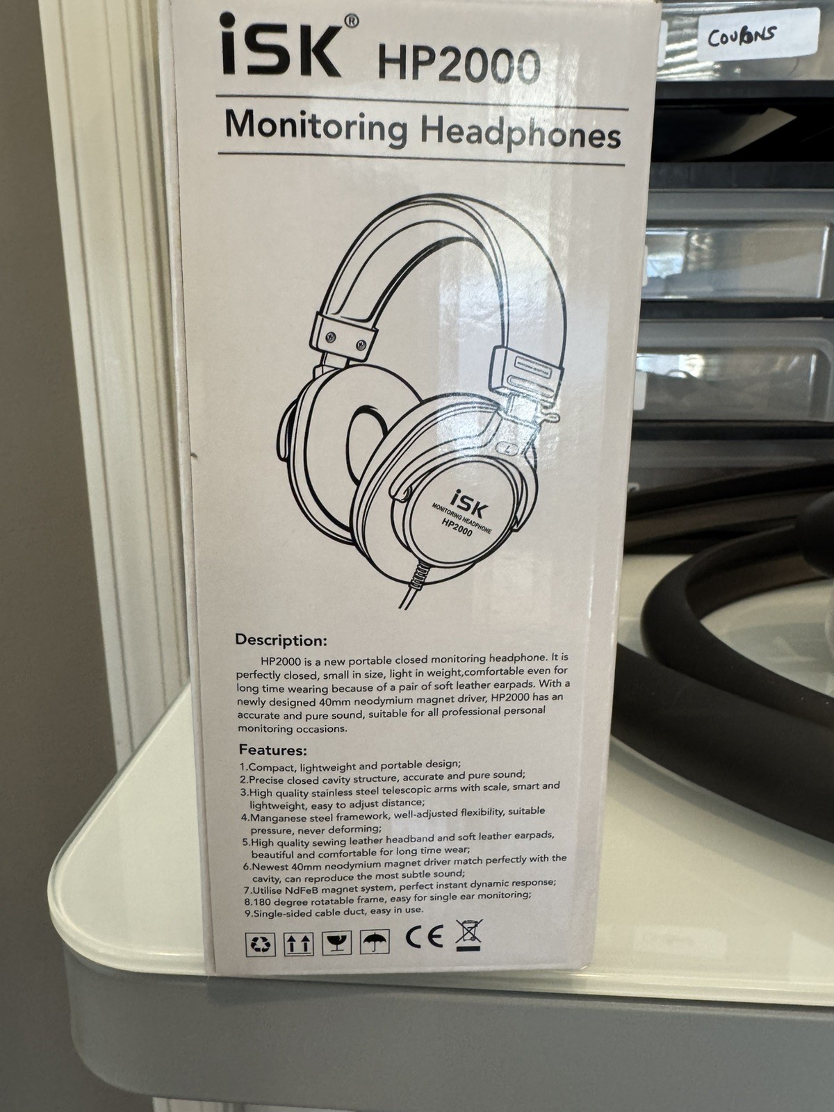 iSK HP2000 Monitoring Headphones- 40mm Neodymium Drivers, Manganese Steel Frame