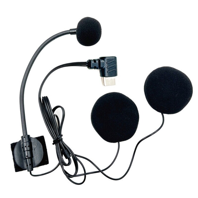 1 Set Type C Earpiece Microphone 32Ω Speaker Motorcycle Headphone Earpiece Mic