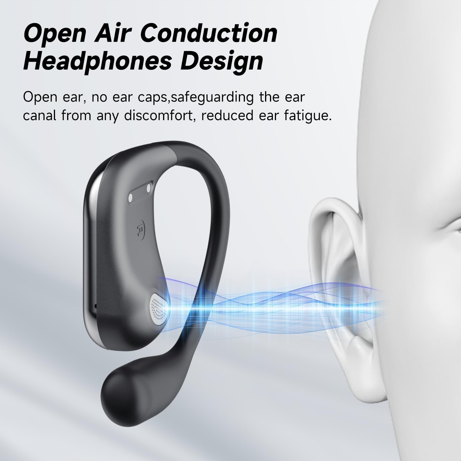 Open Ear Headphone Bluetooth 5.4 Wireless Earphone Air Conduction Earbuds wit…