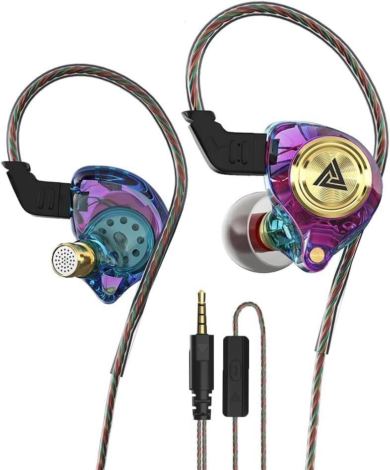Ergonomic Wired Gaming Earbuds with Active Noise Cancellation – Purple Design