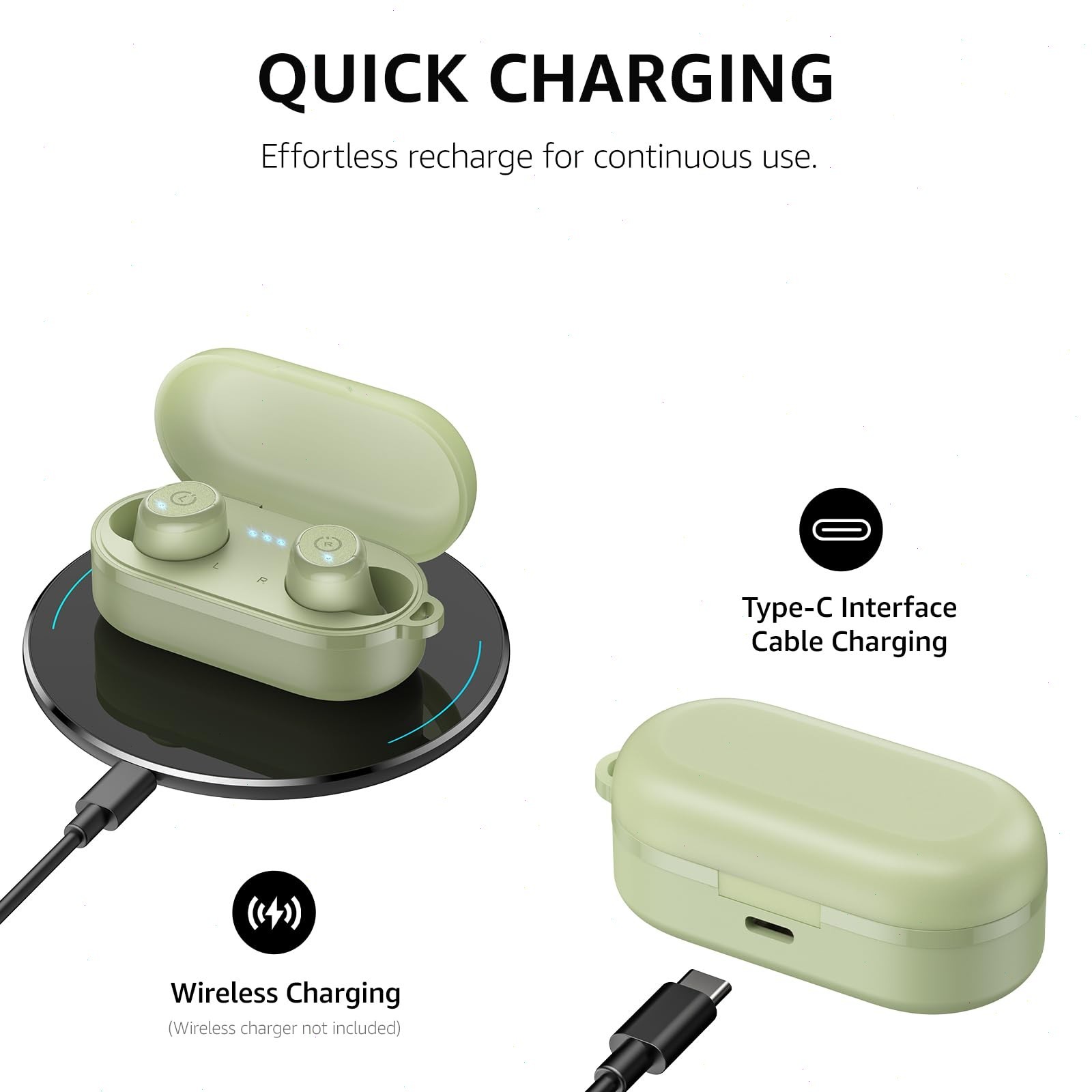 TOZO T10 Bluetooth Wireless Earbuds, Deep Bass Stereo,App EQ Customization IPX8