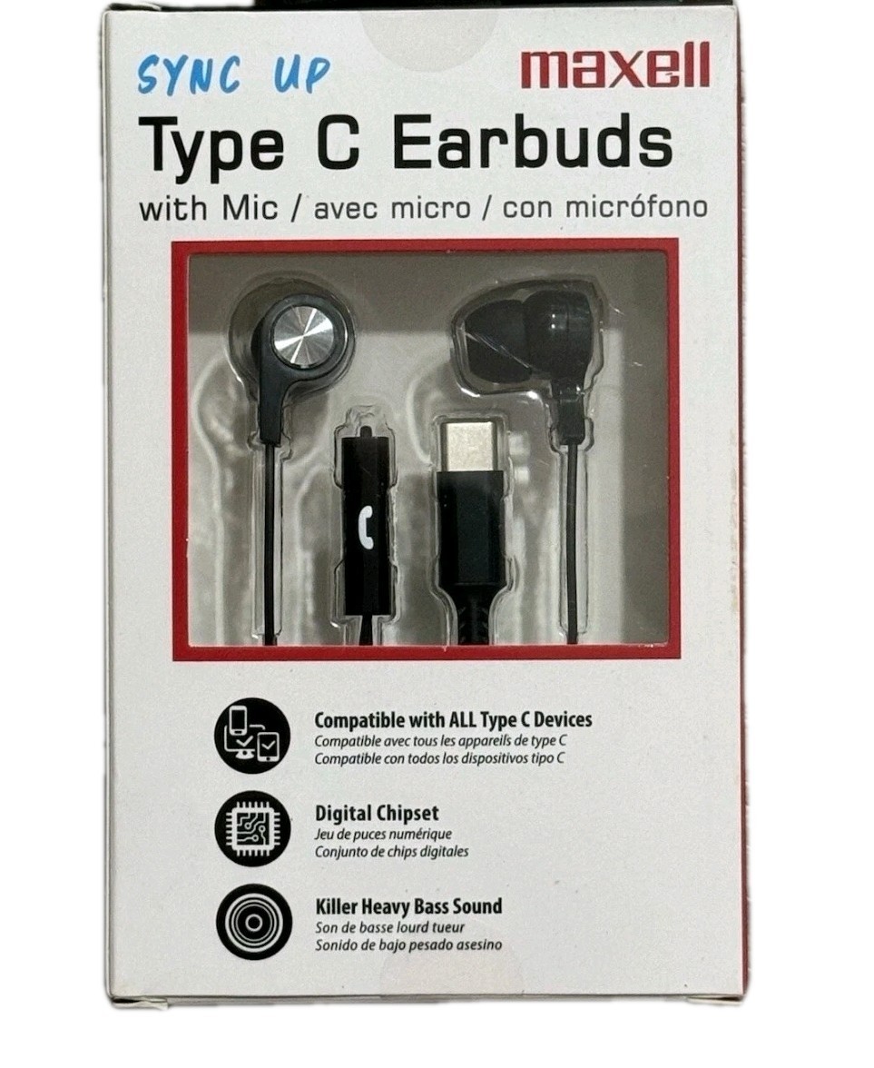 Maxell Type C Earbuds With Mic