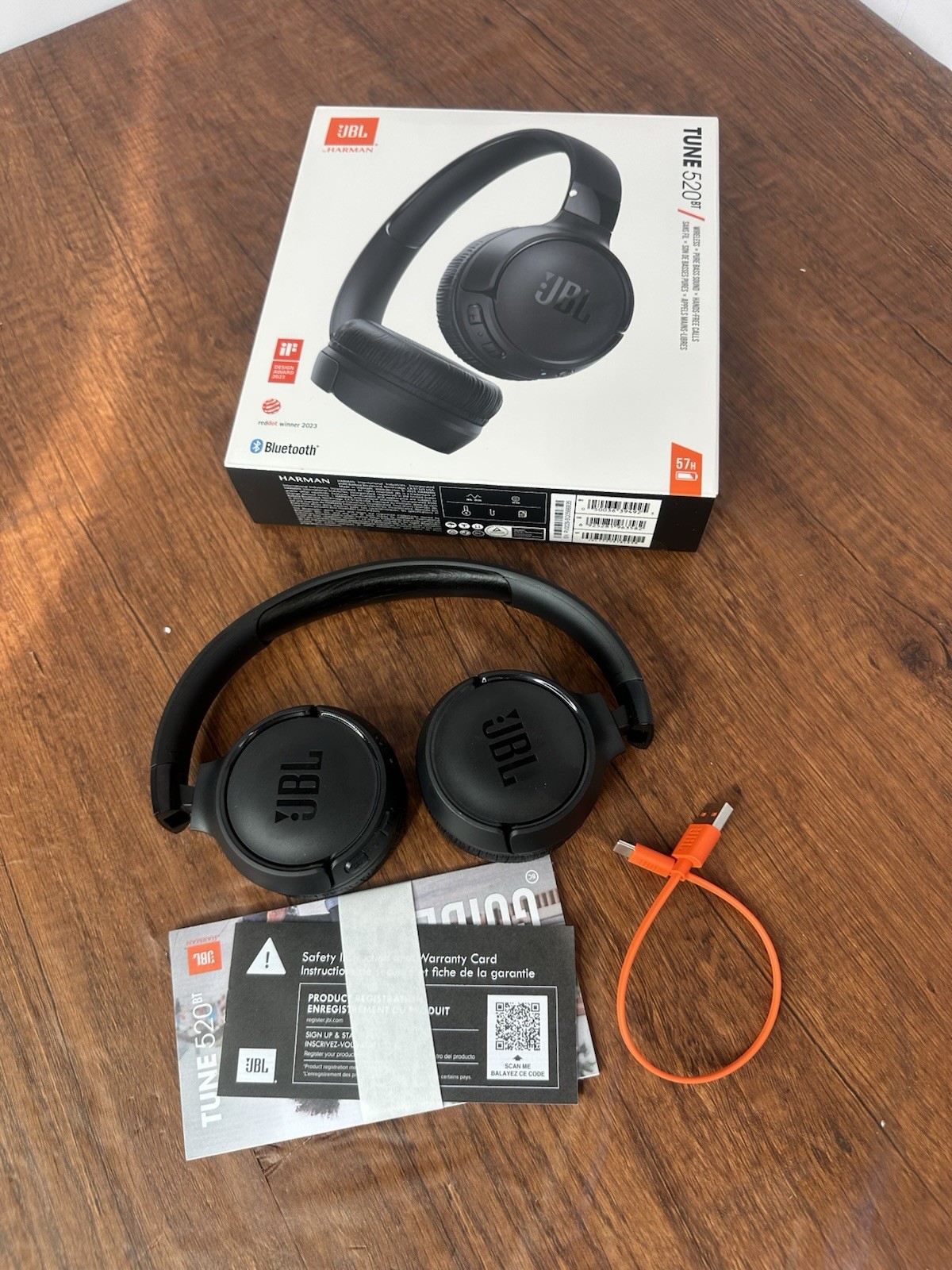 JBL Tune 520BT Bluetooth Headphones Wireless On-Ear 57H Battery New Sealed
