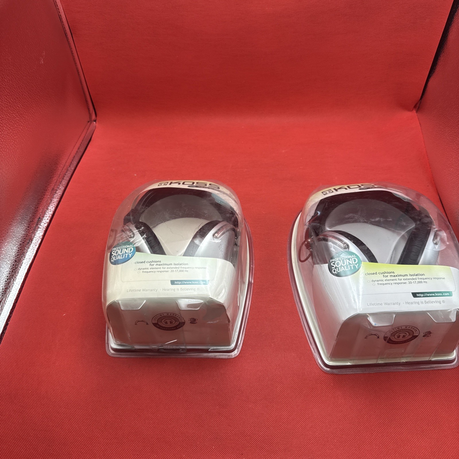 Lot Of 2 KOSS TD85 Headphones Silver Adjustable Head Band Over Ear Cup