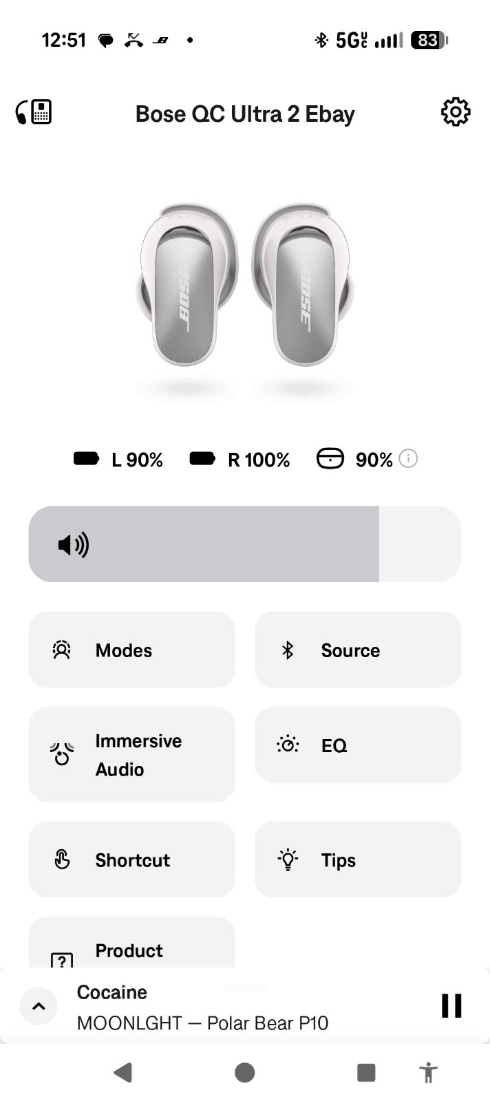 New Bose QuietComfort Ultra Earbuds 2nd Gen White