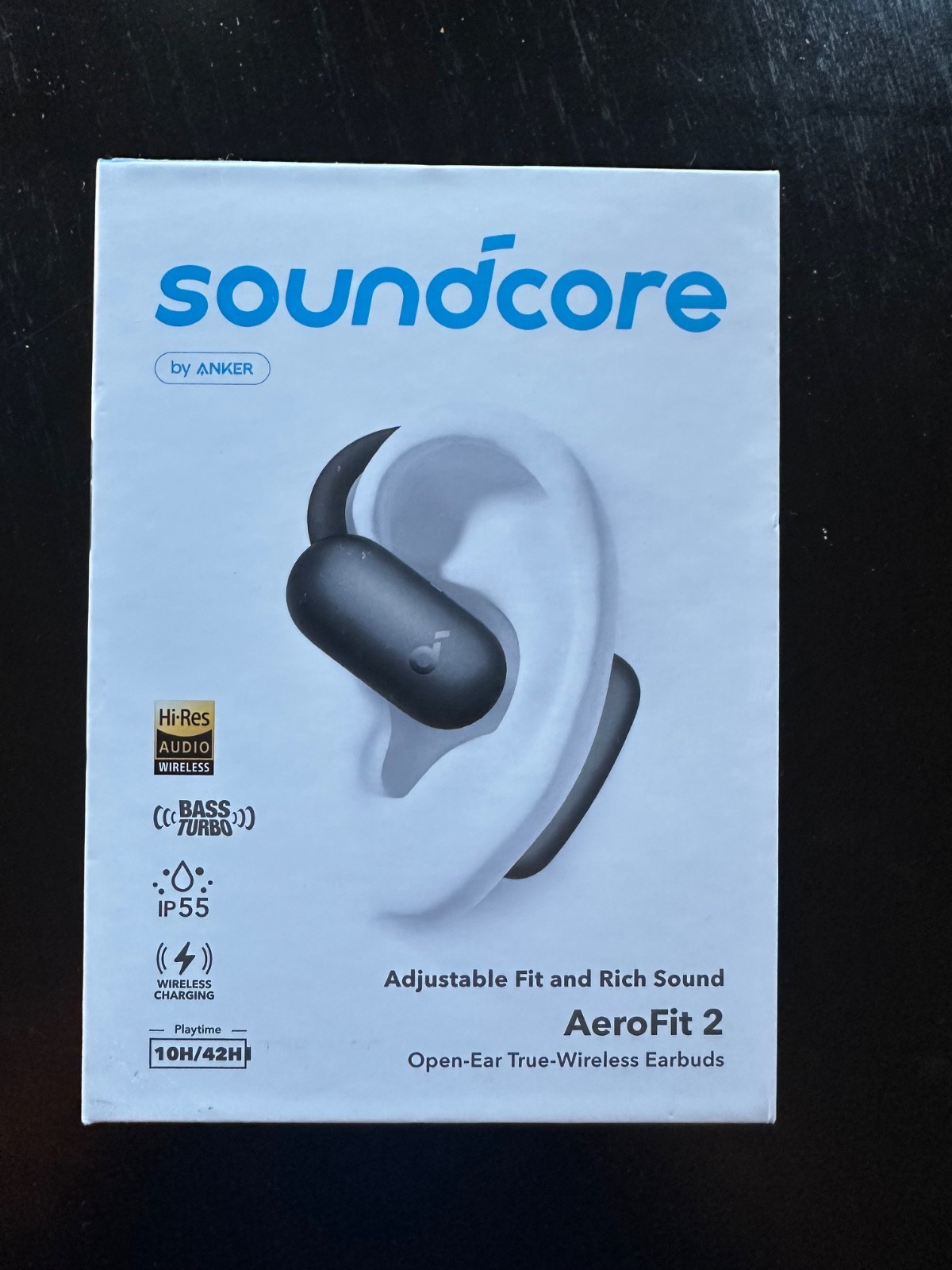 new & sealed black soundcore aerofit 2 by anker open ear true wireless earbuds