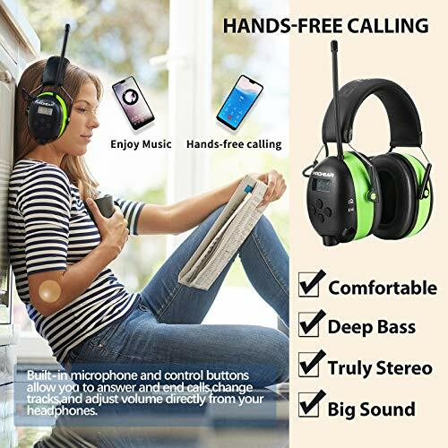 Bluetooth Headphones with FM/AM Radio, Rechargeable Protector w/ Digital Display