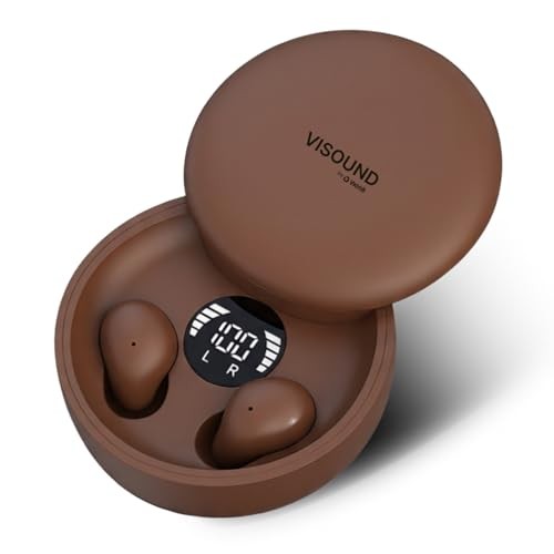 Air Skin Tones Invisible Earbuds for Small Ears – Wireless Bluetooth Warm Cocoa