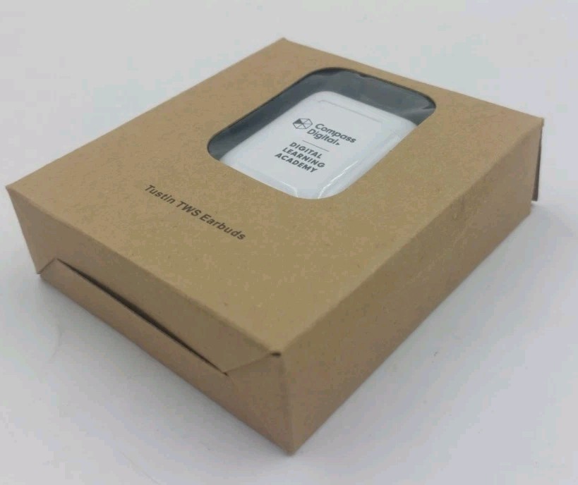 New Tustin TWS Bluetooth wireless Earbuds. EP42. 350mAh/3.7V. DC5V/1A 0.5W White