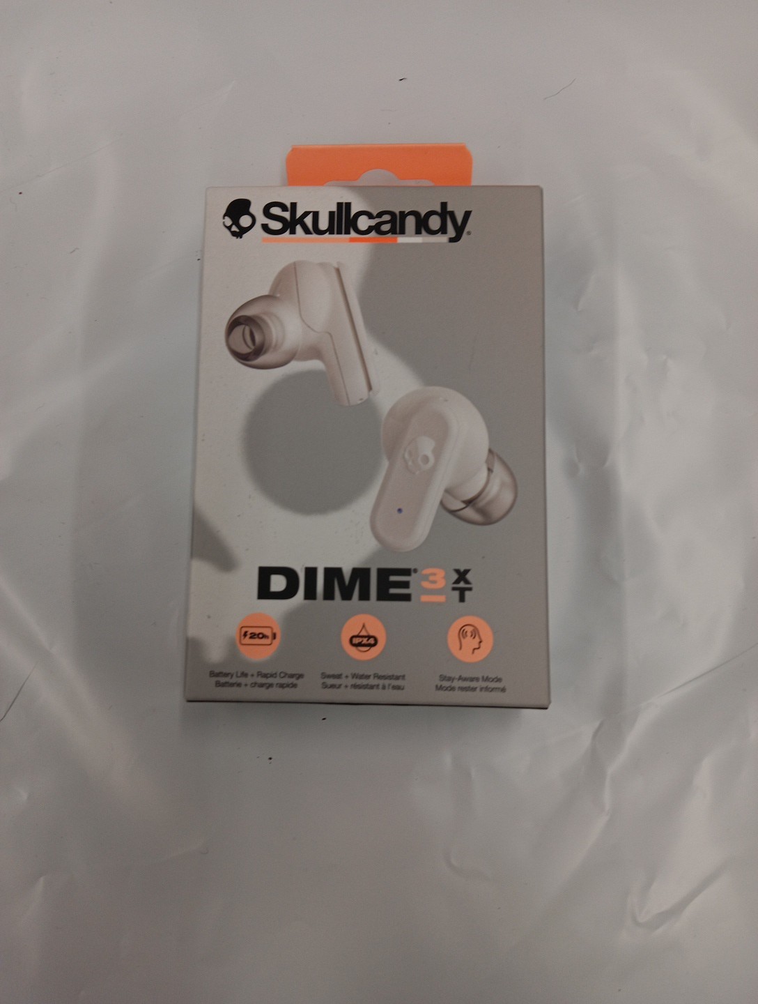 Skullcandy Dime 3 XT True Wireless Earbuds Bone Orange Glow