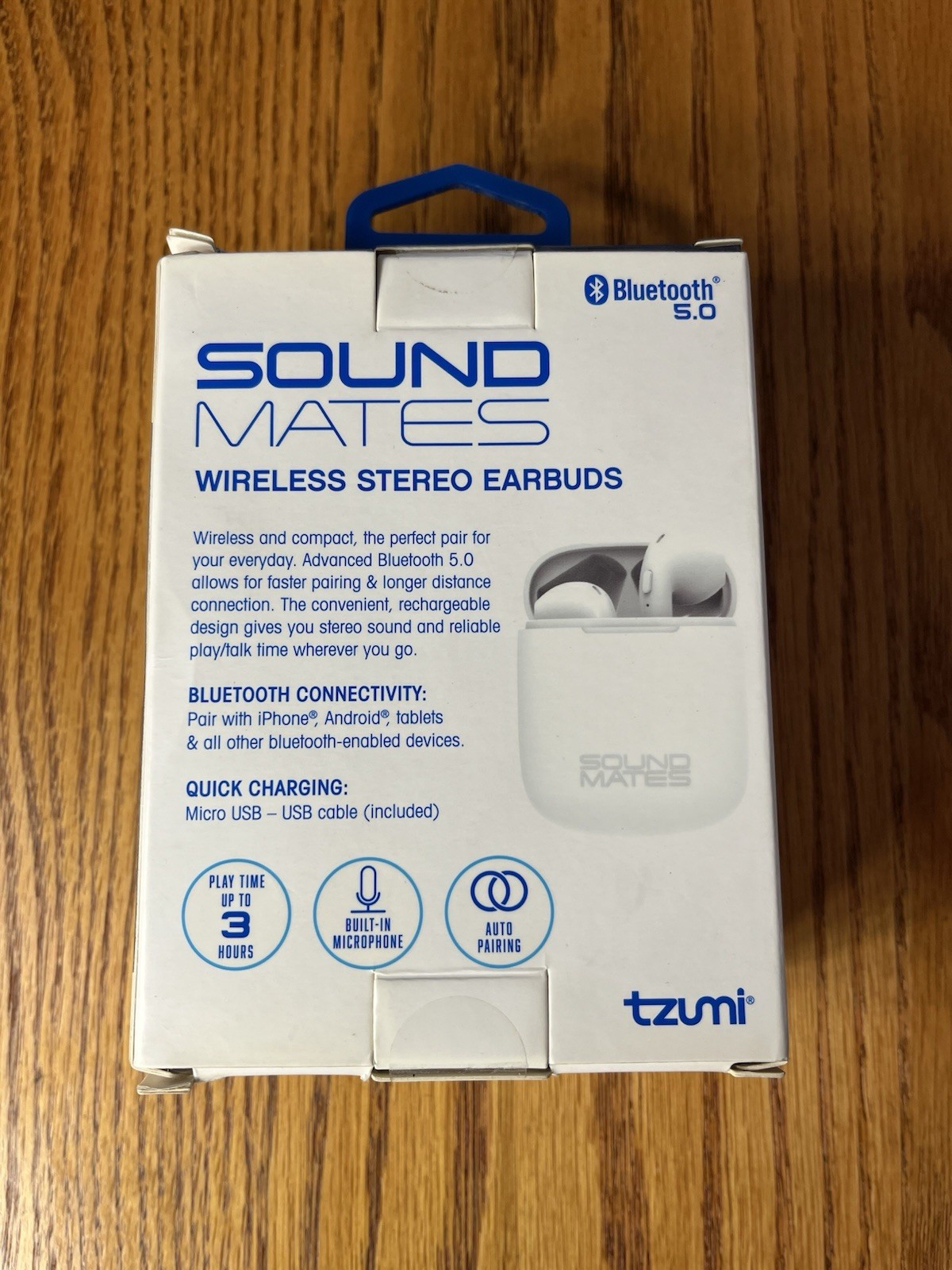 TZUMI Sound Mates Wireless Stereo Earbuds iPhone Android BlueTooth 5.0 BRAND NEW