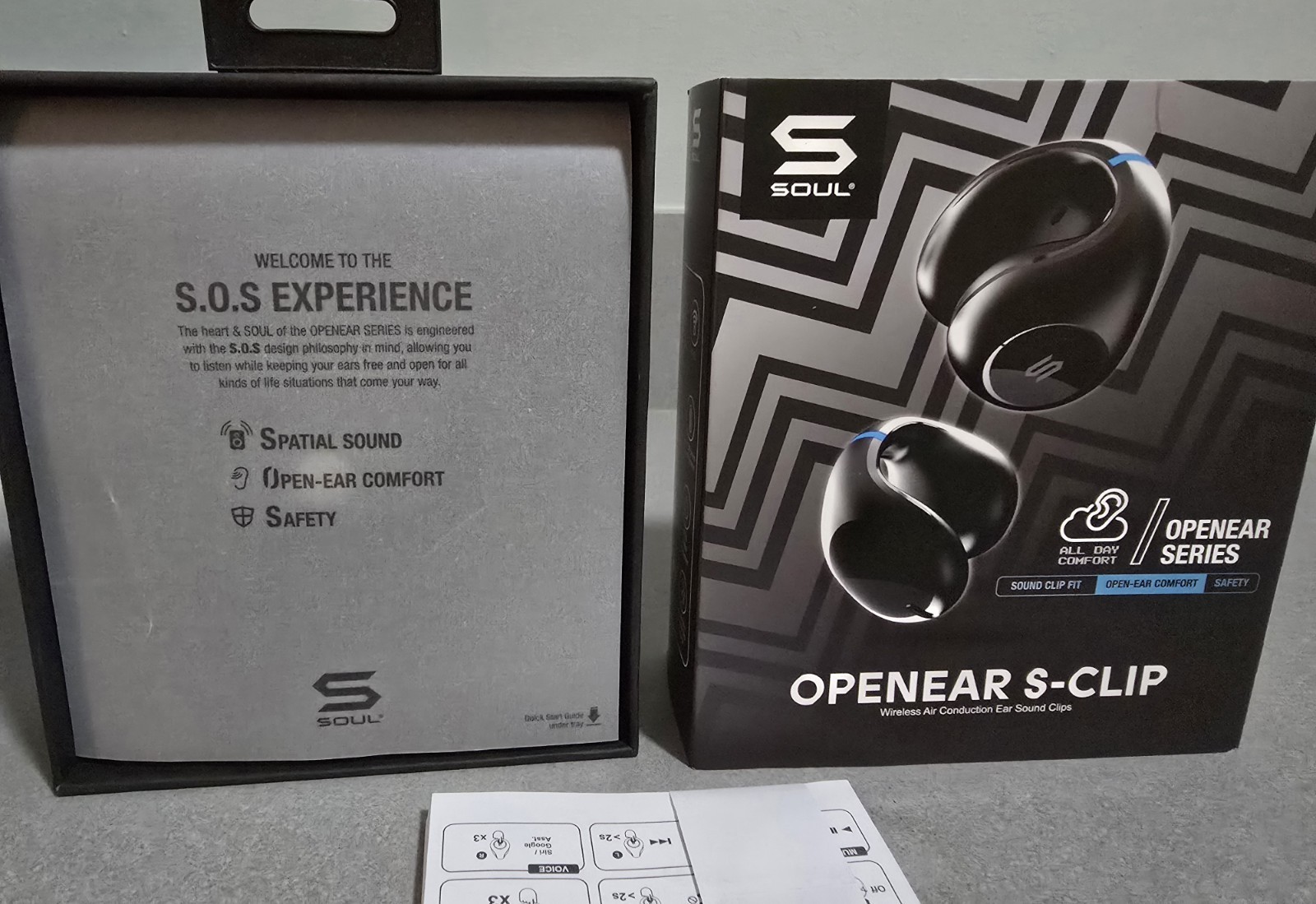 Soul Wireless Earphones OPENEAR Bluetooth compatible BLACK