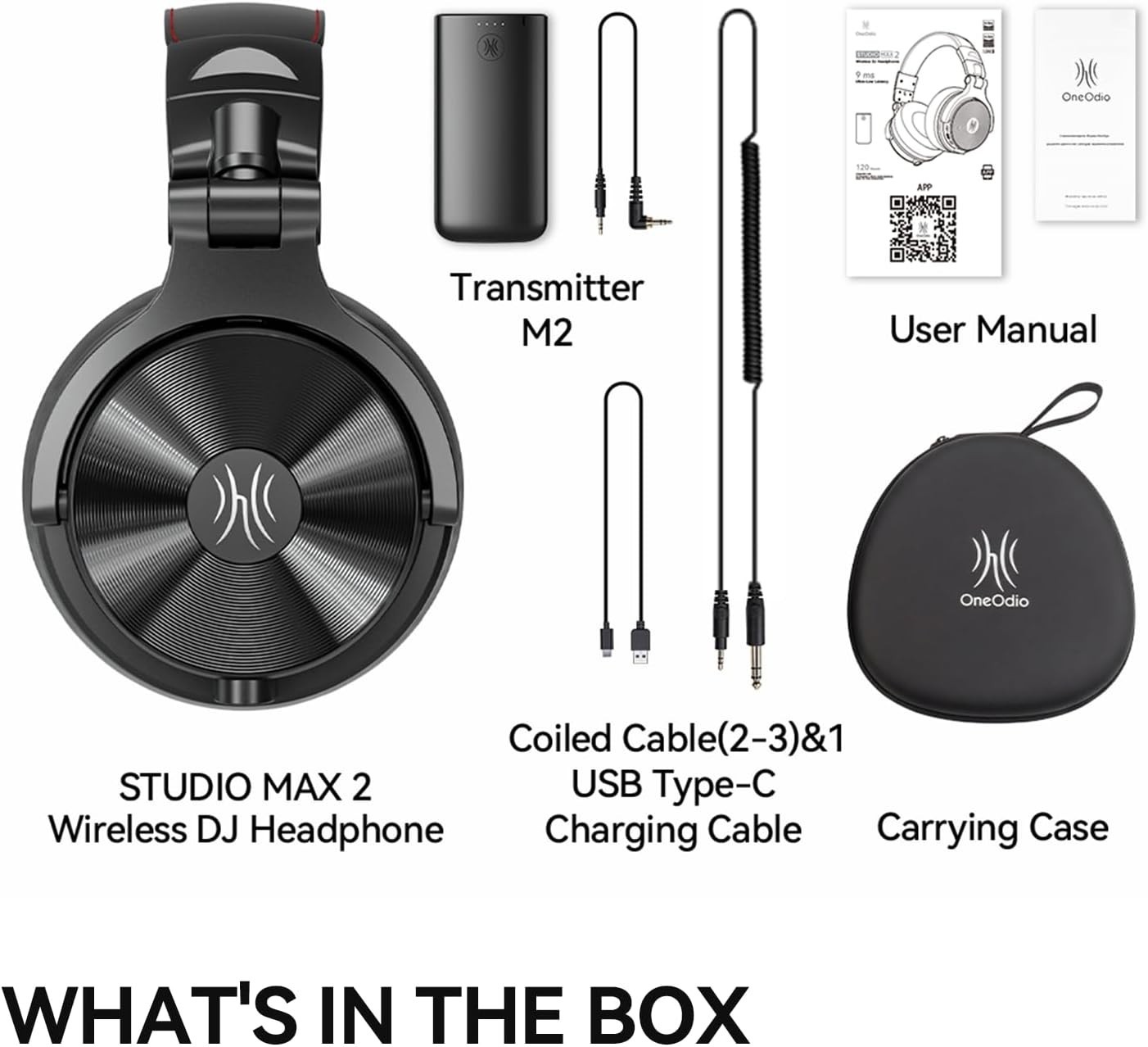 OneOdio Studio Max 2 Wireless Over-Ear DJ Headphones 9ms LatencHi-Res/LDAC Audio