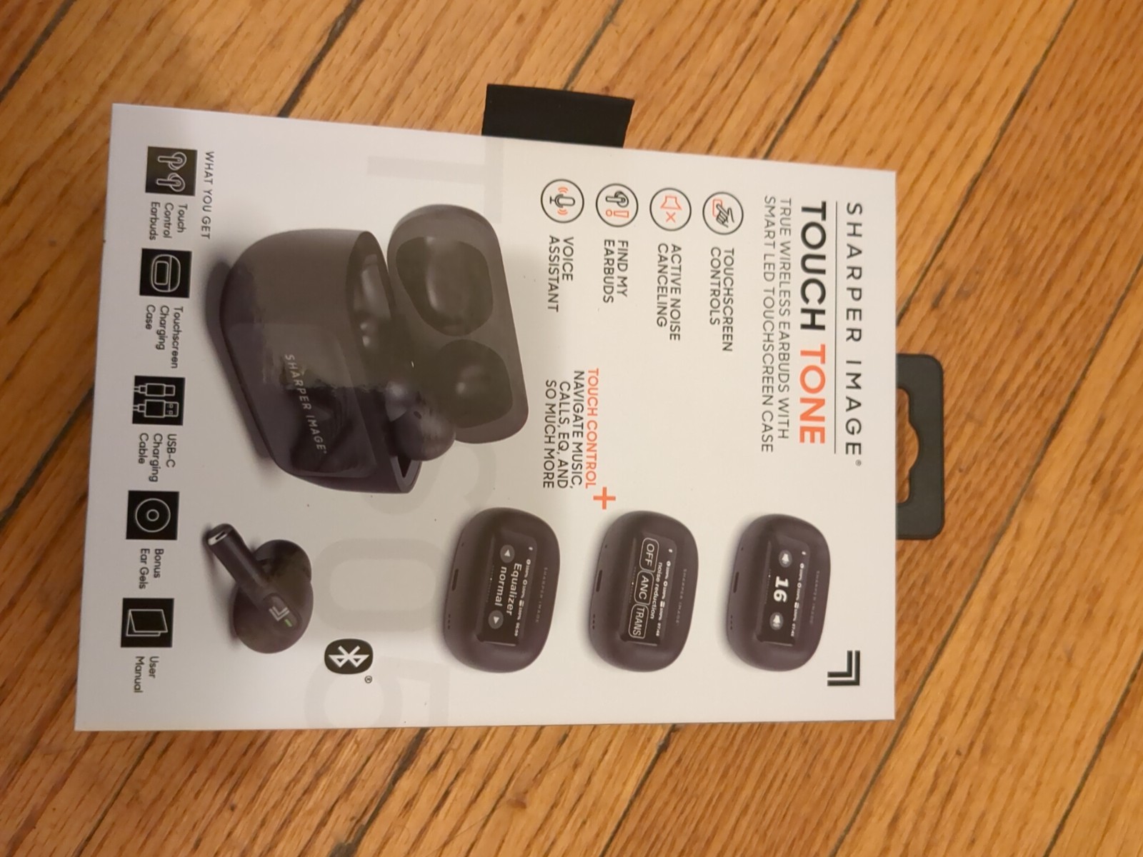 Sharper Image Touch Tone TWS Wireless Earbuds w/ Led Touch Screen Noise Cancel