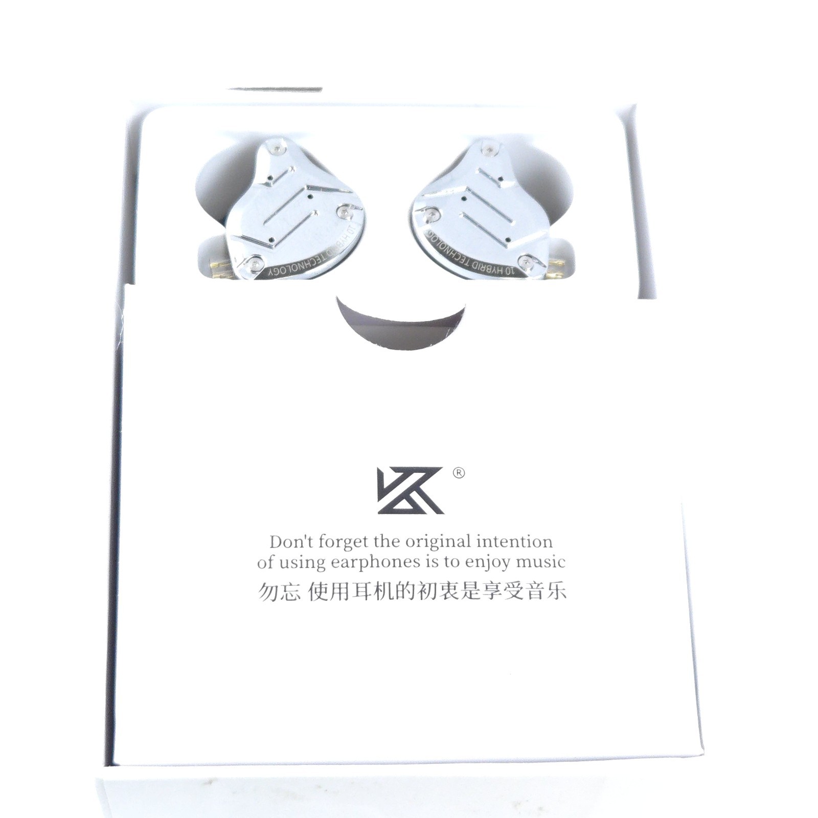KZ ZS10 Pro IEM 5 Driver 4BA+1DD HiFi Earbuds w/ Mic Silver Linsoul