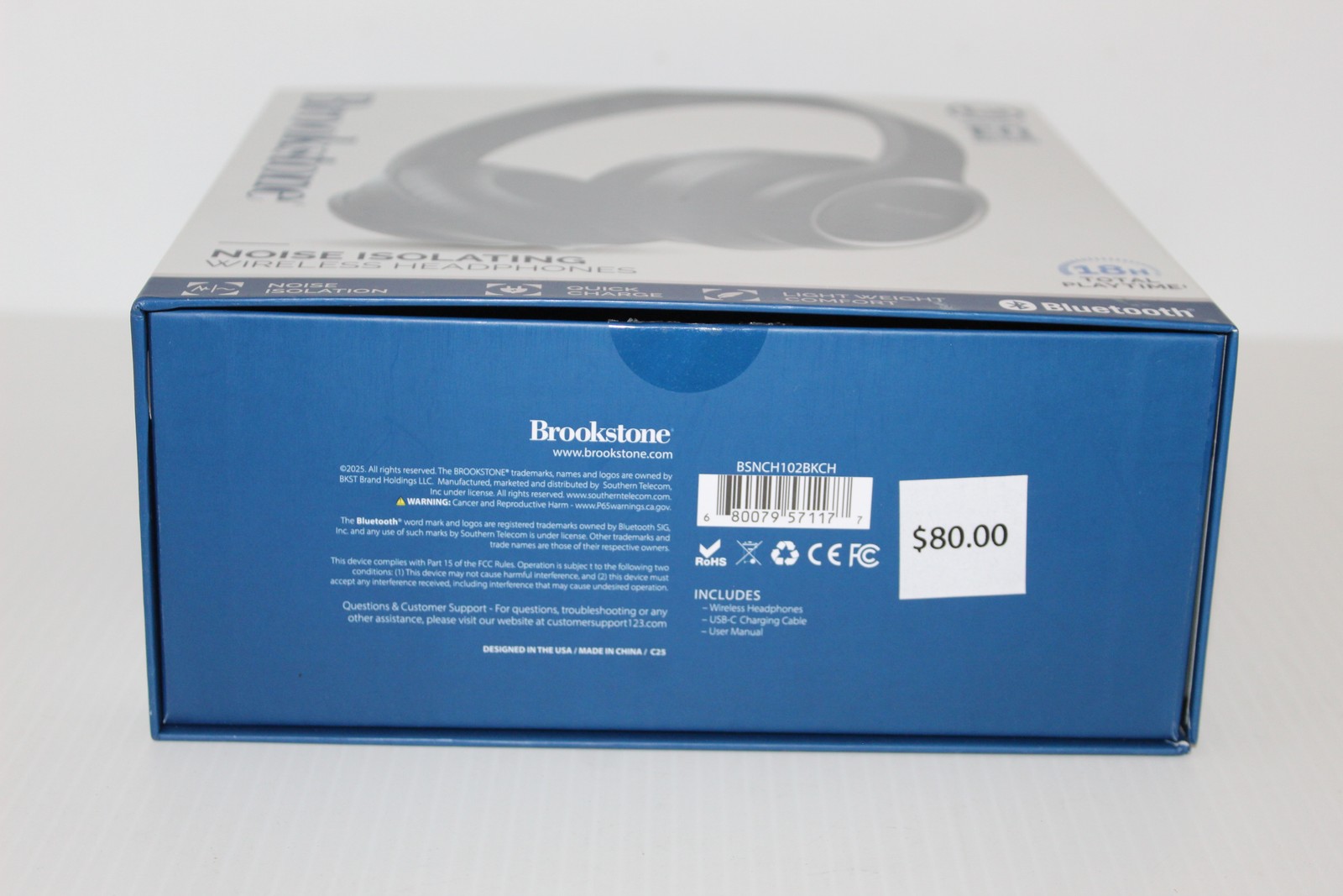 Brookstone Isolatenx Noise Isolating Wireless Headphones Bluetooth 5.3 Black New