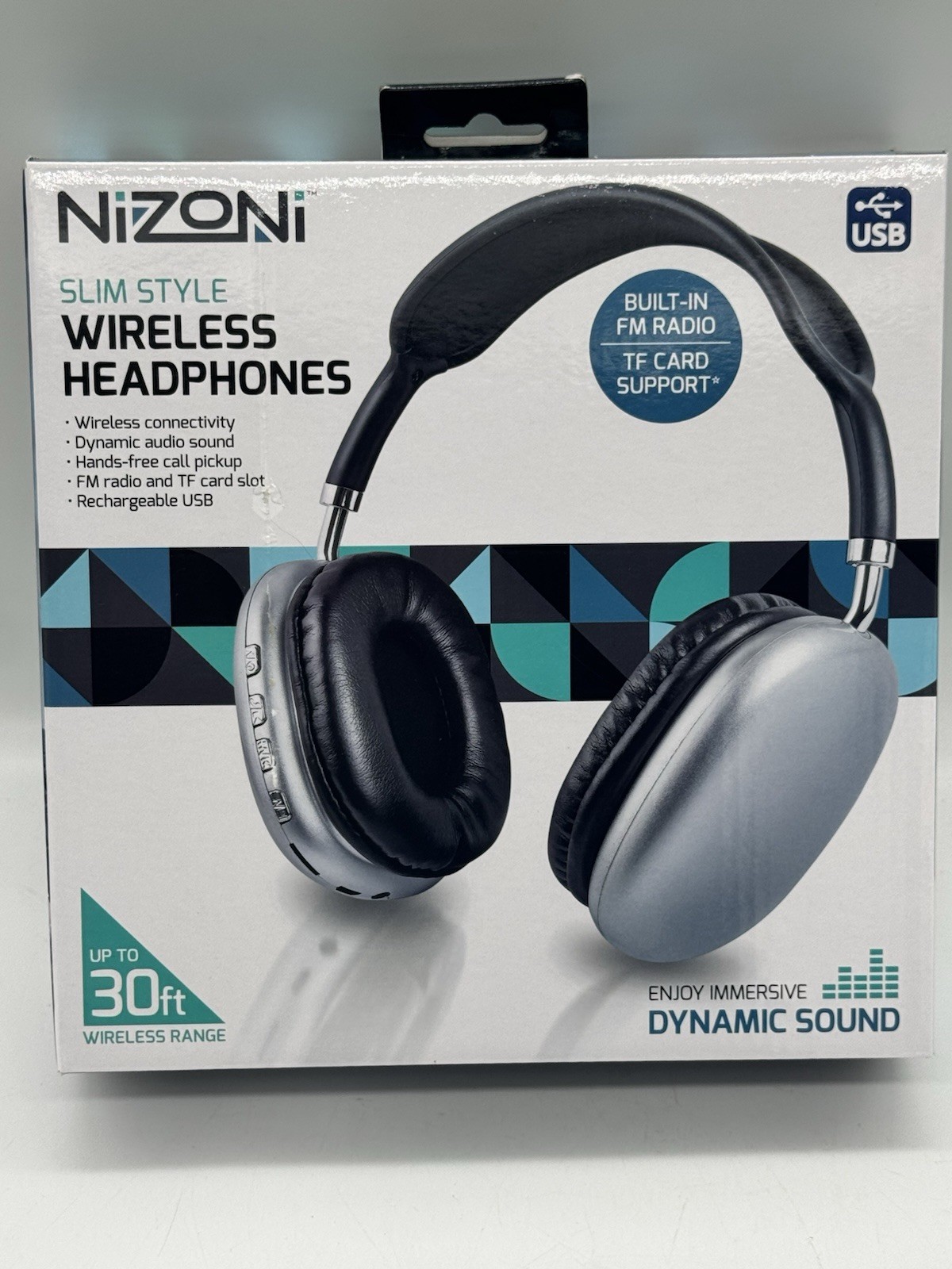 NEW Nizoni Wireless Headphones, Slim Style w/ built in FM radio, TF card slot