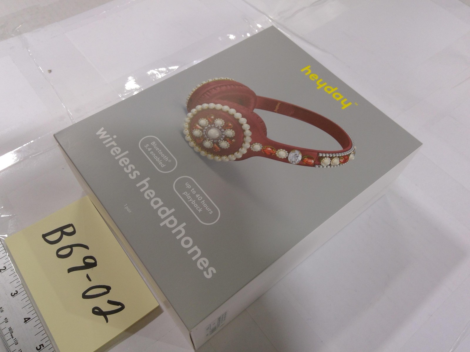 Heyday Wireless Headphones Bluetooth Red Jeweled 40 Hours Playback New Box