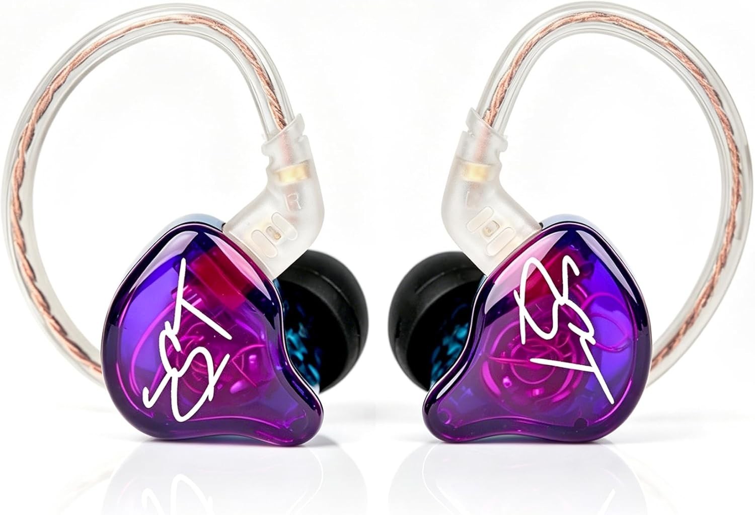 Colorful Hybrid In-Ear Headphones with Sound Isolation & Detachable Cable