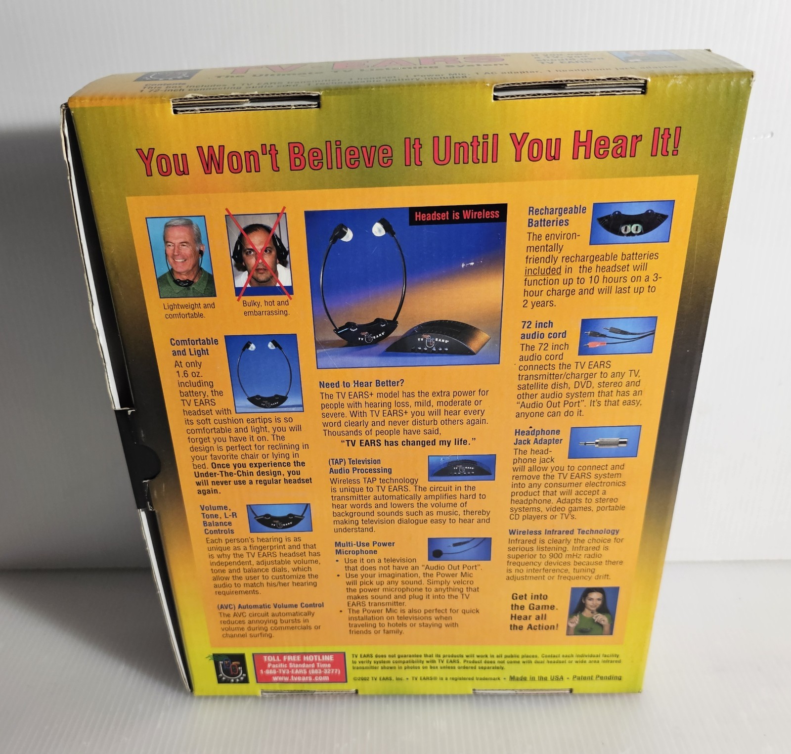 TV EARS, The Ultimate TV Listening System, Wireless Headset FOR PARTS OR REPAIR