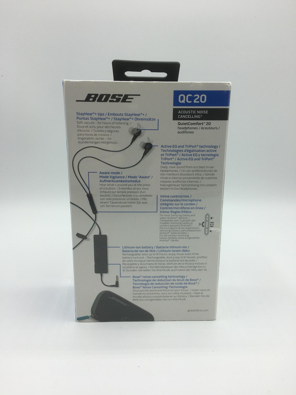 Bose QuietComfort 20 QC20 IE Noise Cancelling Headphones for Samsung/Android