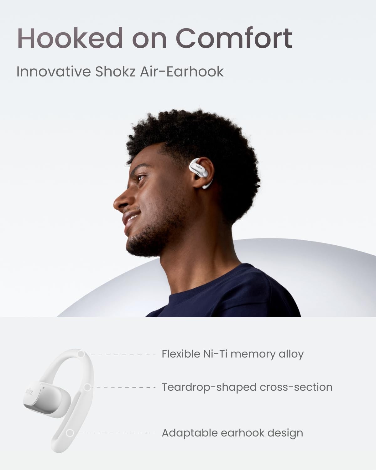 Shokz – OpenFit Air Open-Ear True Wireless Earbuds – White