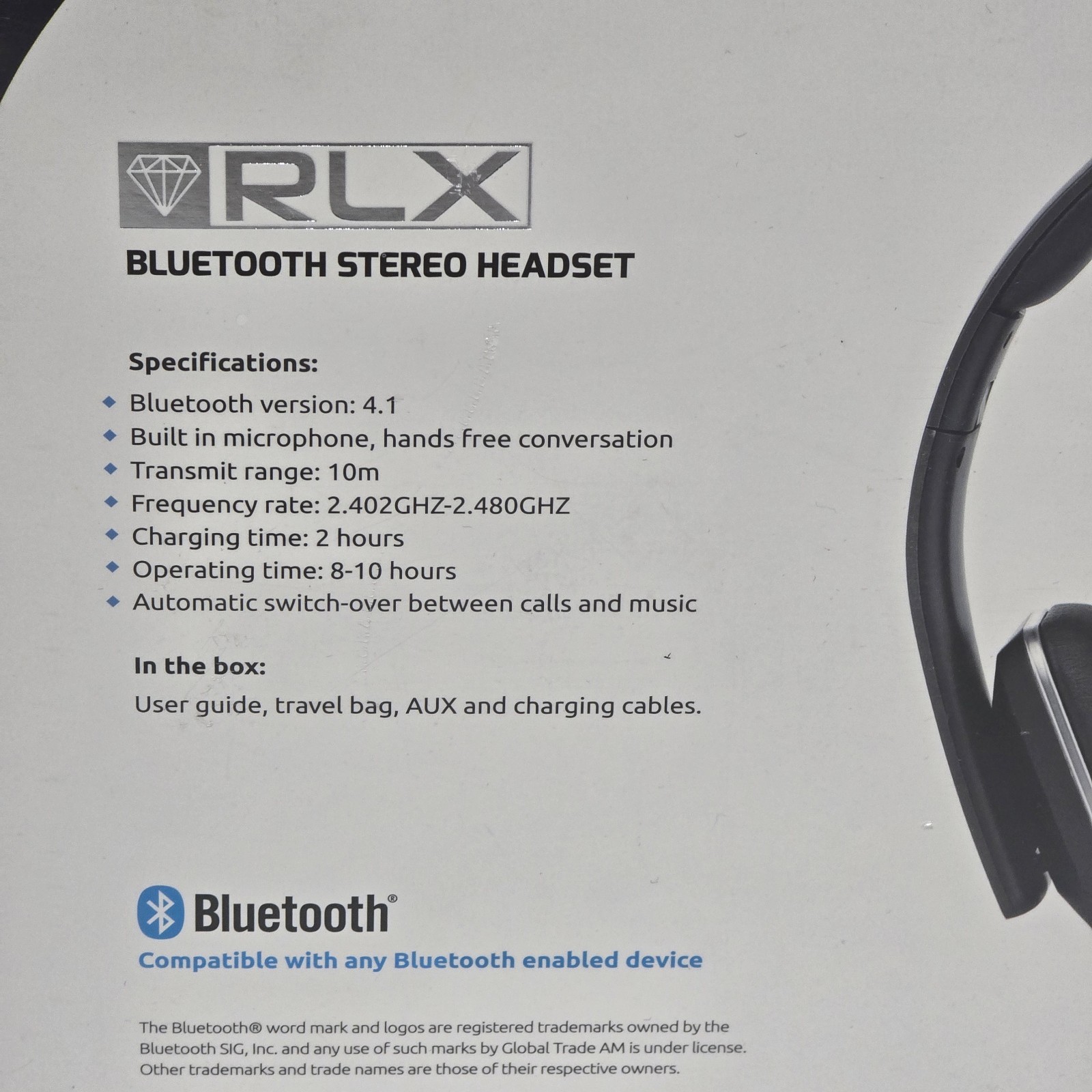 RLX Bluetooth Stereo Headset RLX-100 Sealed Red Black Purple Teal