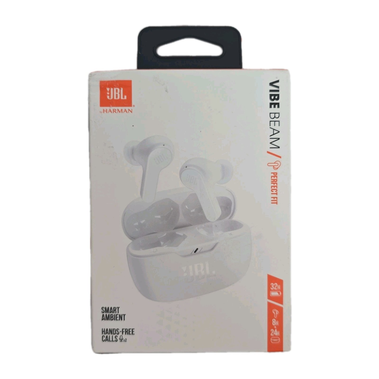 JBL Vibe Beam True Wireless In-Ear Headphones – White (JBLVBEAMWHTAM)