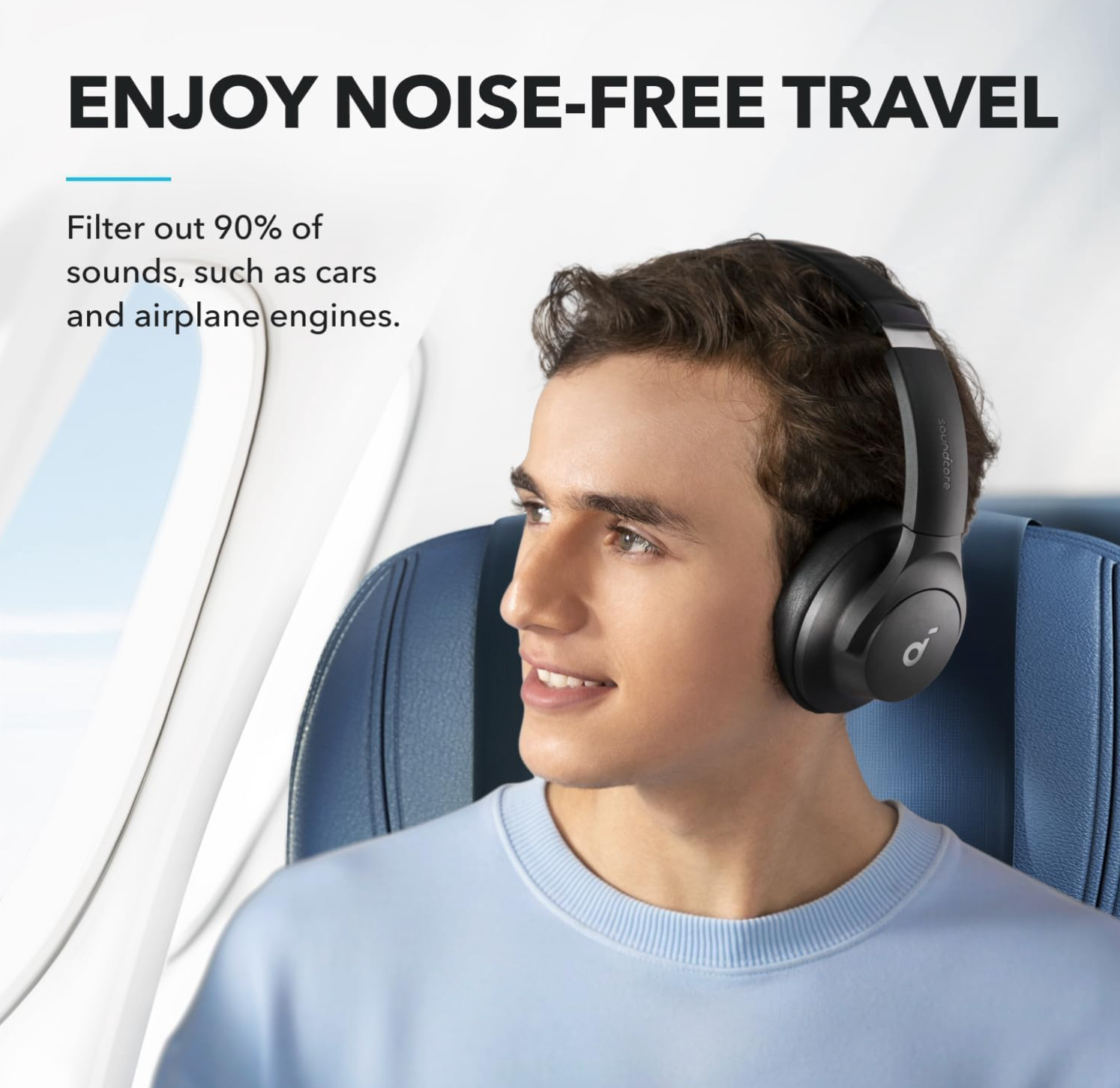 BRAND NEW Soundcore Q20i Wireless Bluetooth Noise Canceling Headphones — Black