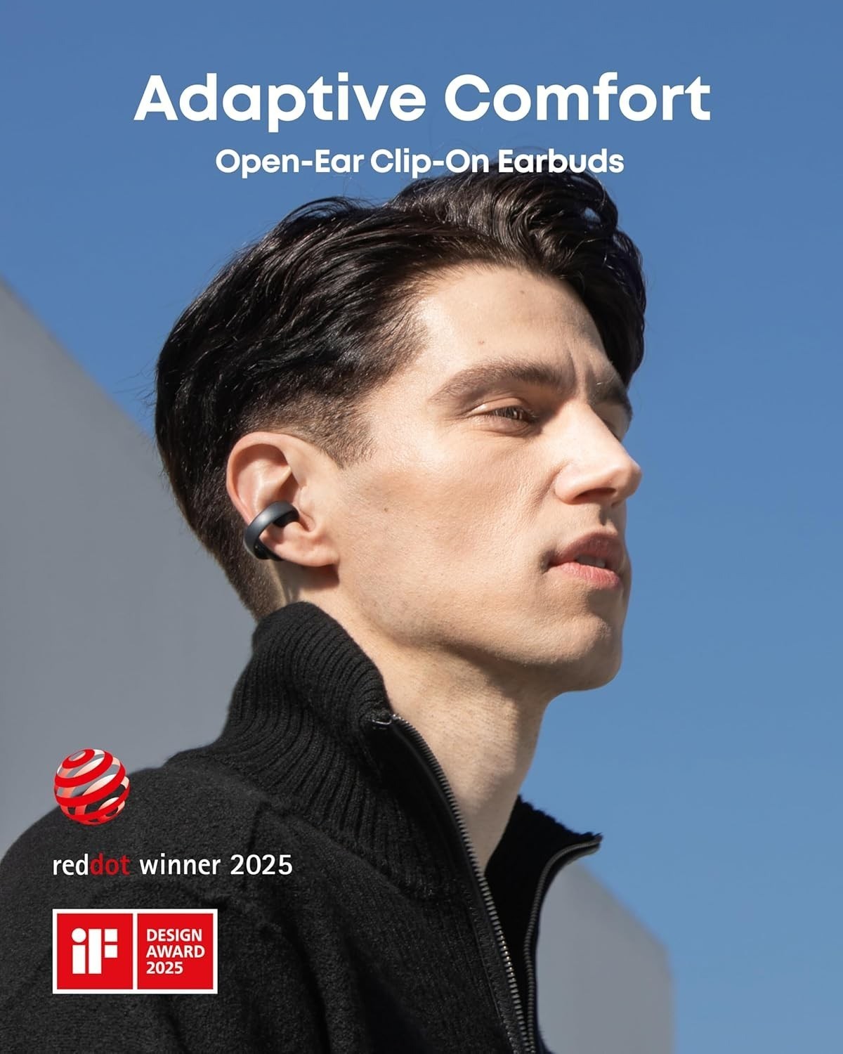 Anker Soundcore AeroClip Open-Ear Headphone Earbud Open Box Excellent Used Black