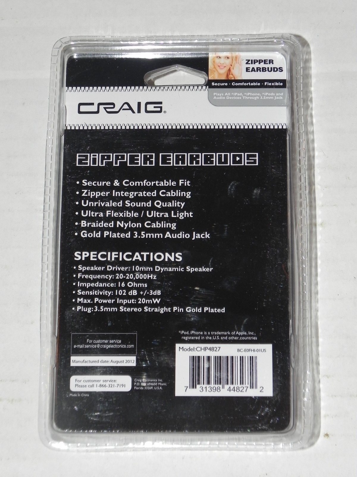 Craig Zipper Buds – NEW Earbuds,Headphones,Gold Plate 3.5mm Jack, iPod,mp3,etc.
