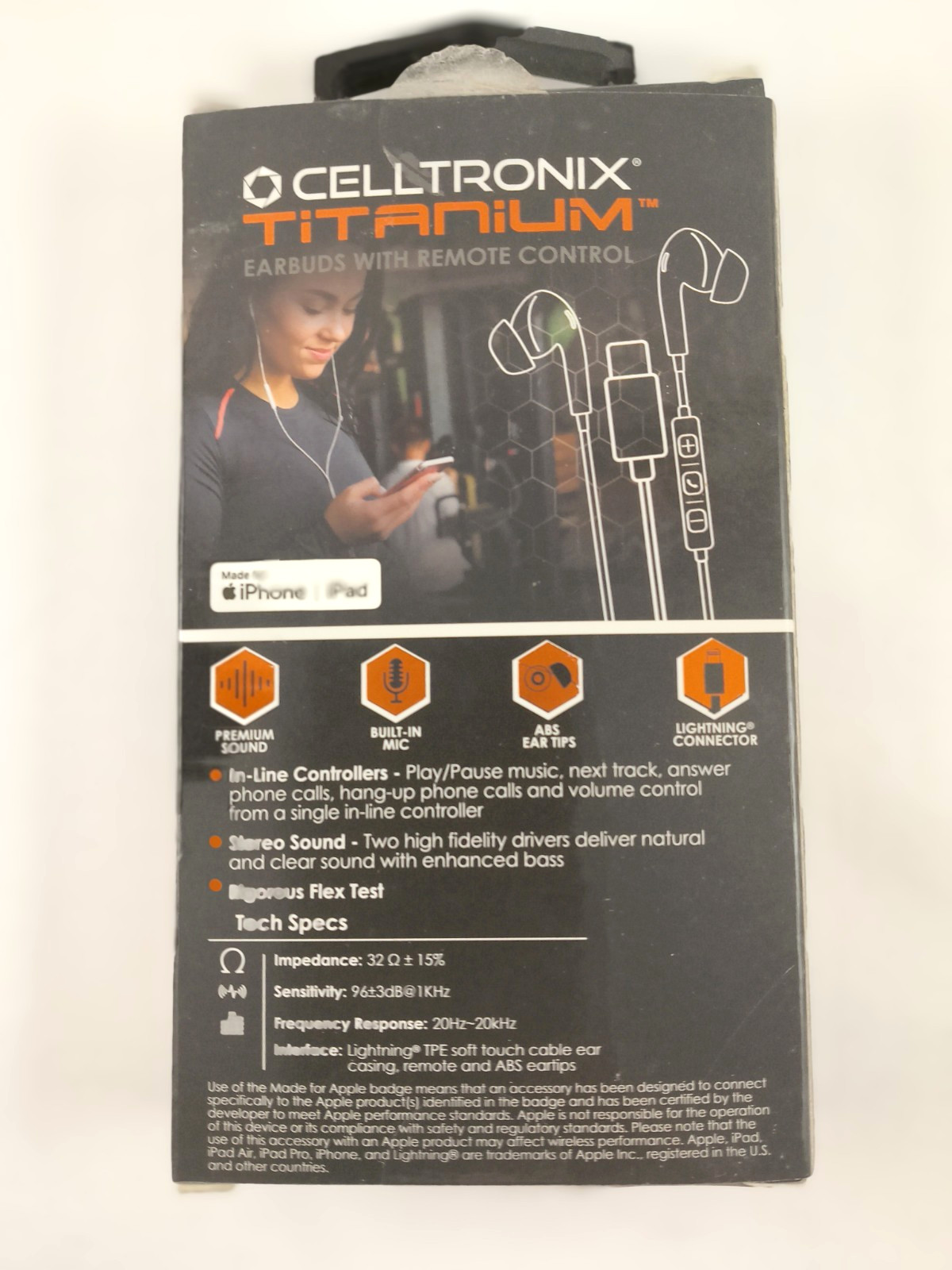 Celltronix Titanium -Type C Earbuds w/ Remote Control & Mic for IPhone and IPad