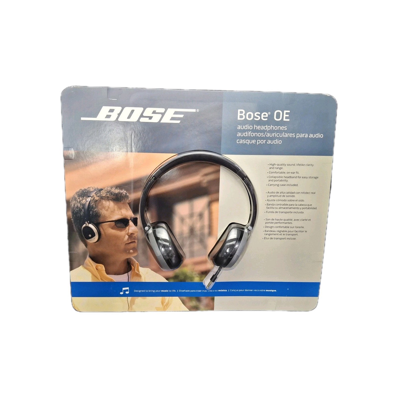 2012 Genuine BoseOE On-Ear Pad Headphones – Black/Silver + Travel Case New