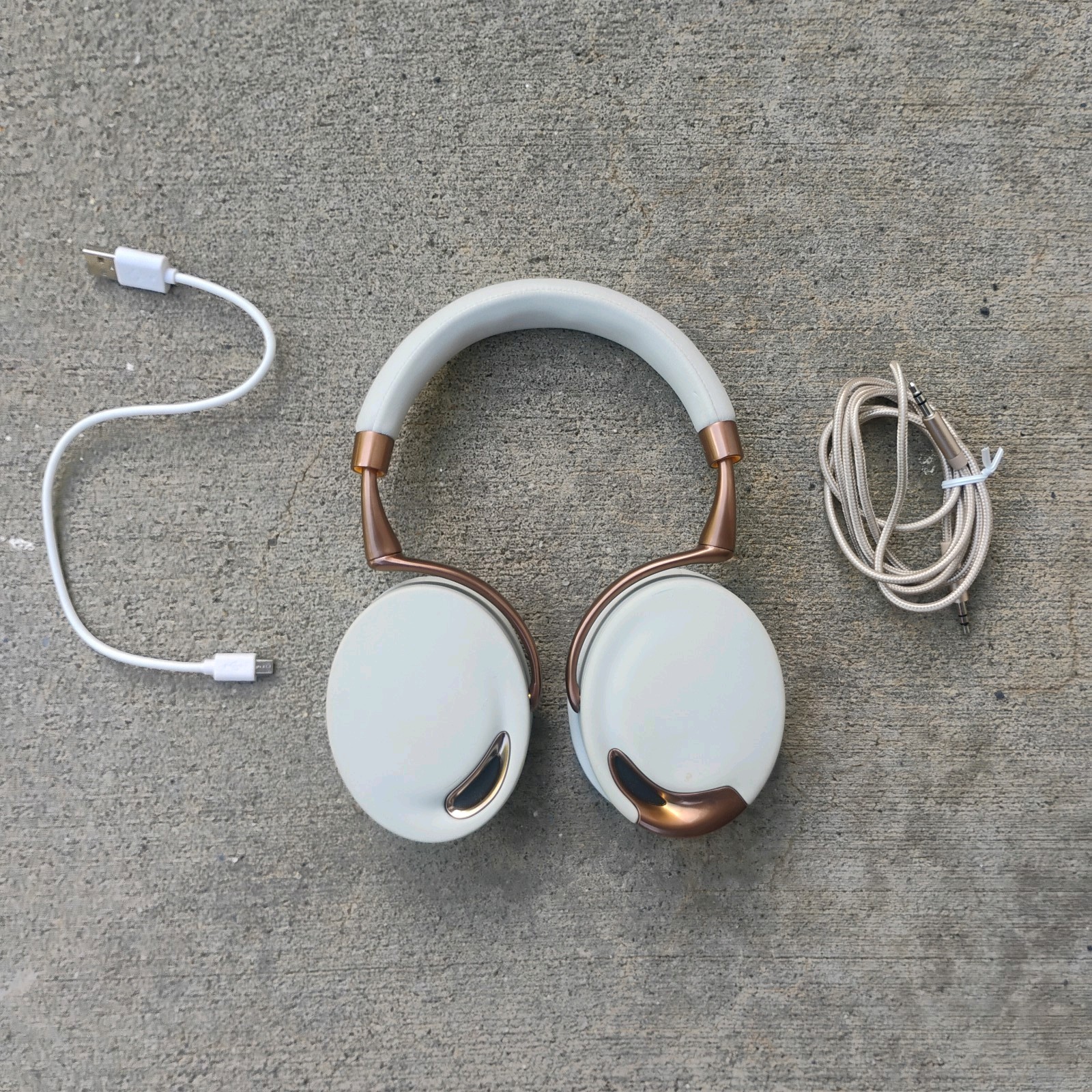 Rare Parrot Zik Wireless Bluetooth Headphones – Rose Gold/White Tested