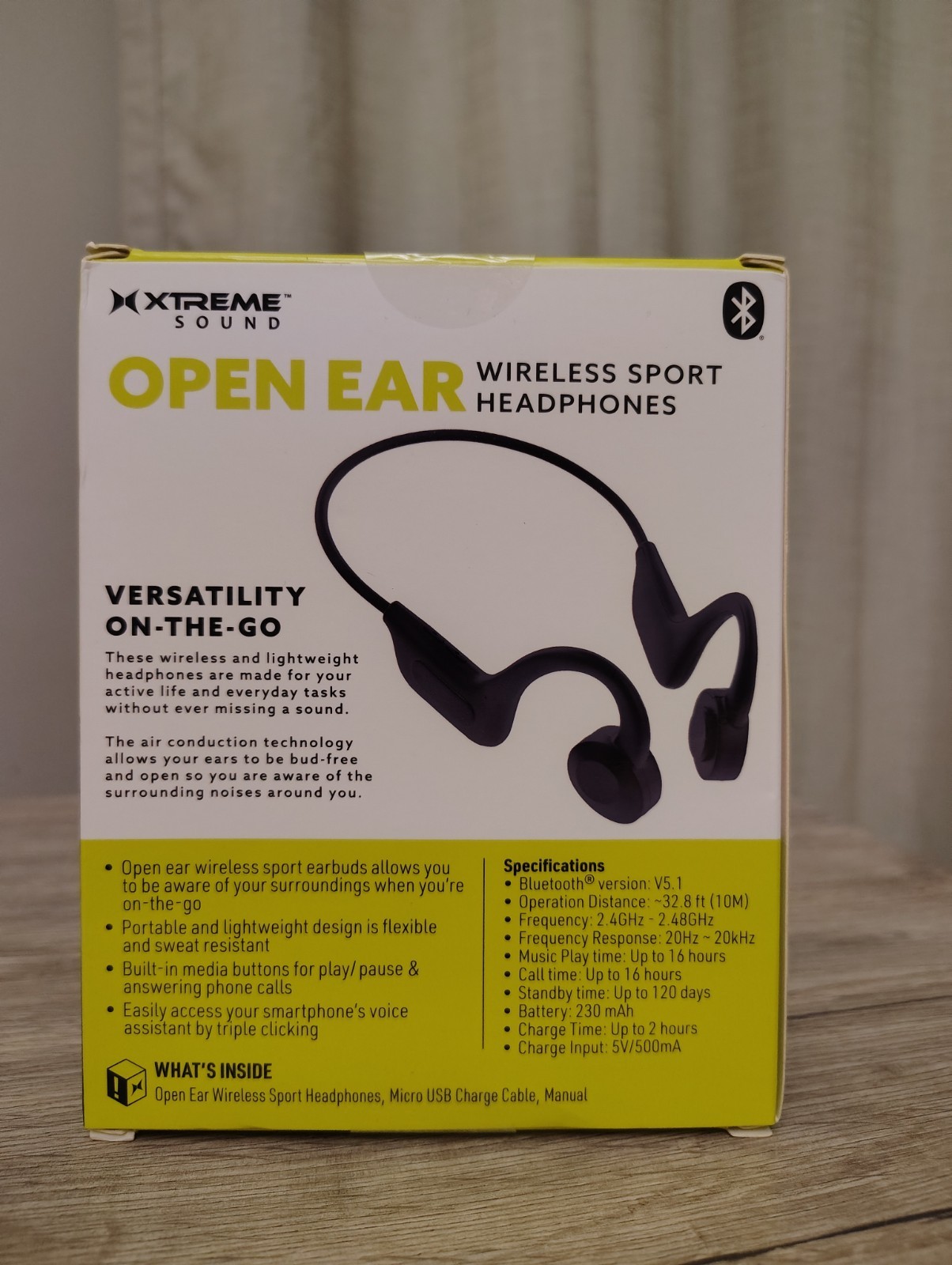 Xtreme Sound Open Ear Wireless Sport Headphones Bluetooth, Sweat Resistant
