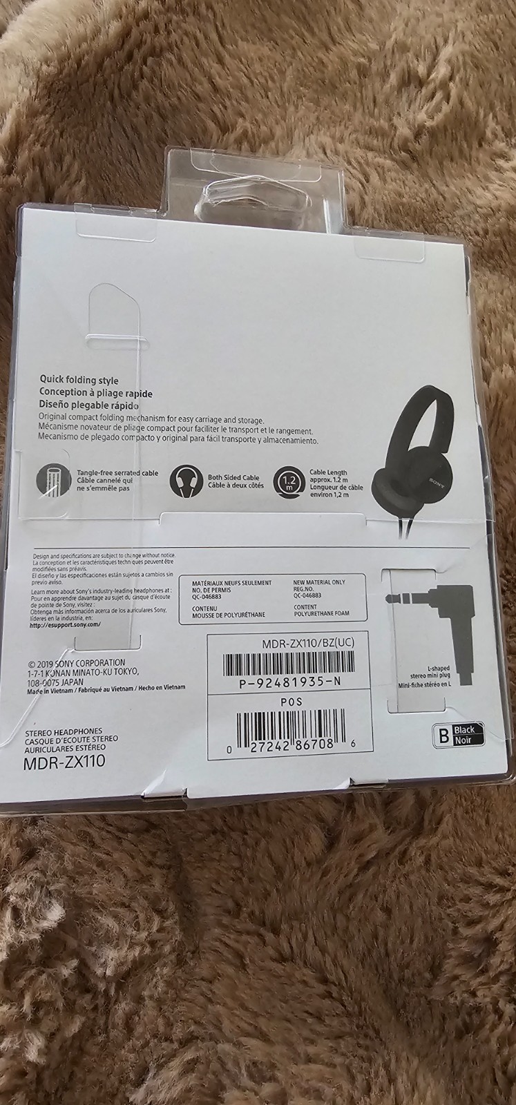 Sony High Quality Sound Headphones – MDR-ZX110, Black