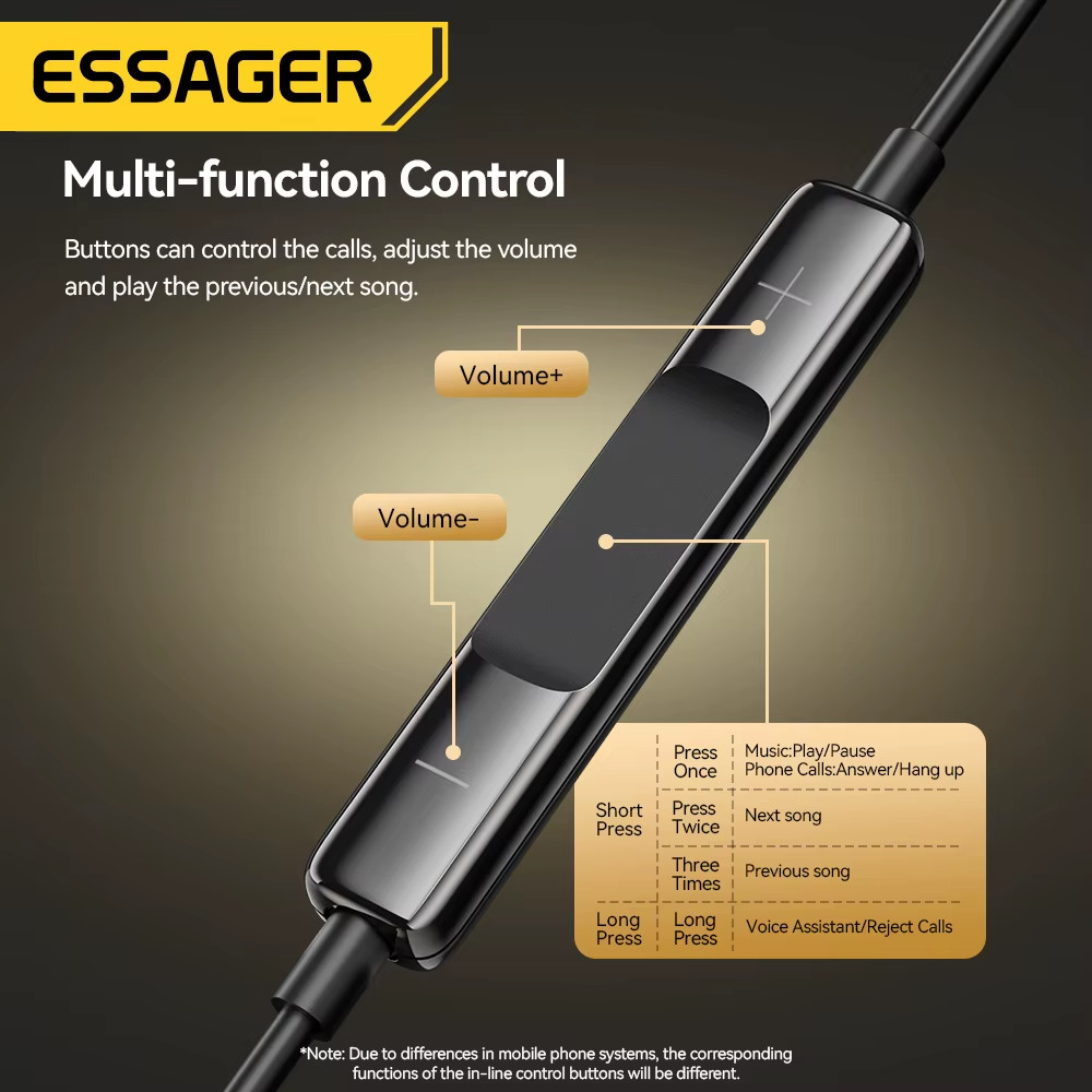Essager 3.5mm Wired Earphones with Mic In-Ear Stereo ?