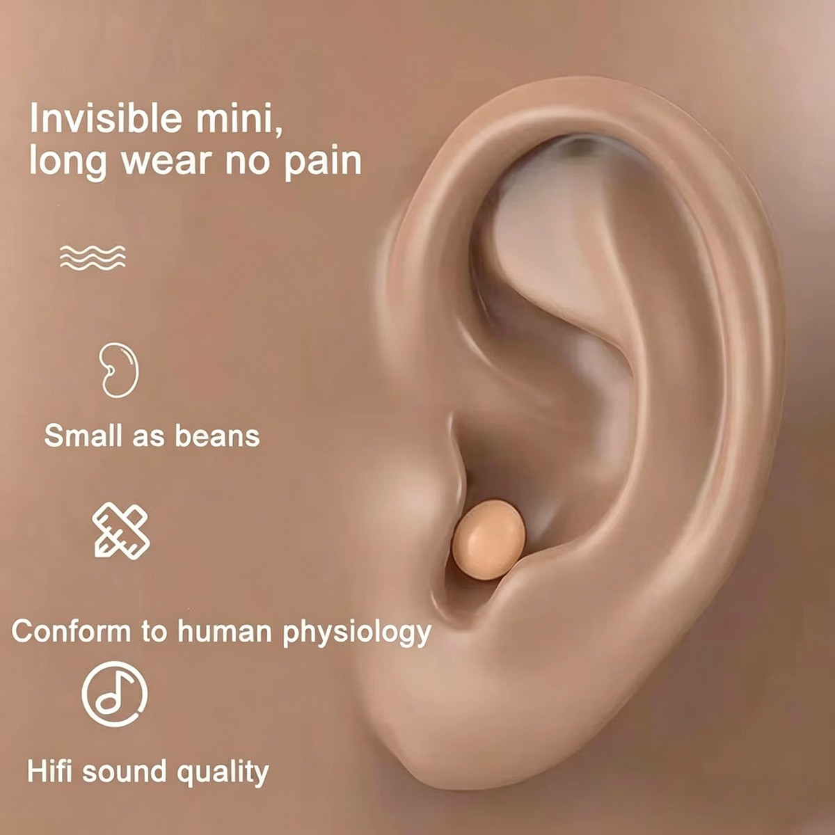 Mini Invisible Sleep Earbuds for iPhone 17/16/15/14/13/12/11 Bluetooth Earphones