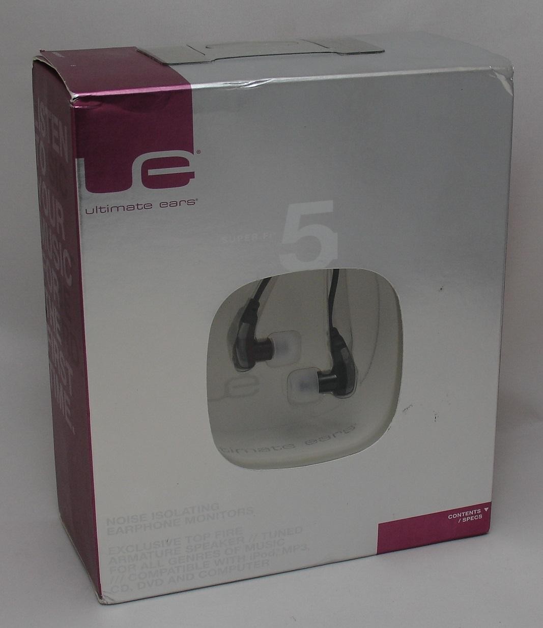 Rare Collectors’ Ultimate Ears SuperFi 5 Noise Isolating Earphones – Silver