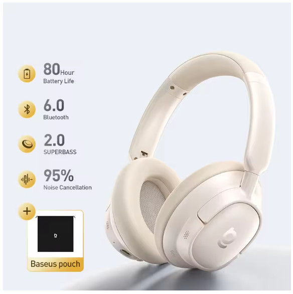 Baseus Bass BH1 NC Lite ANC Wireless Headphones 95% Noise Cancelling